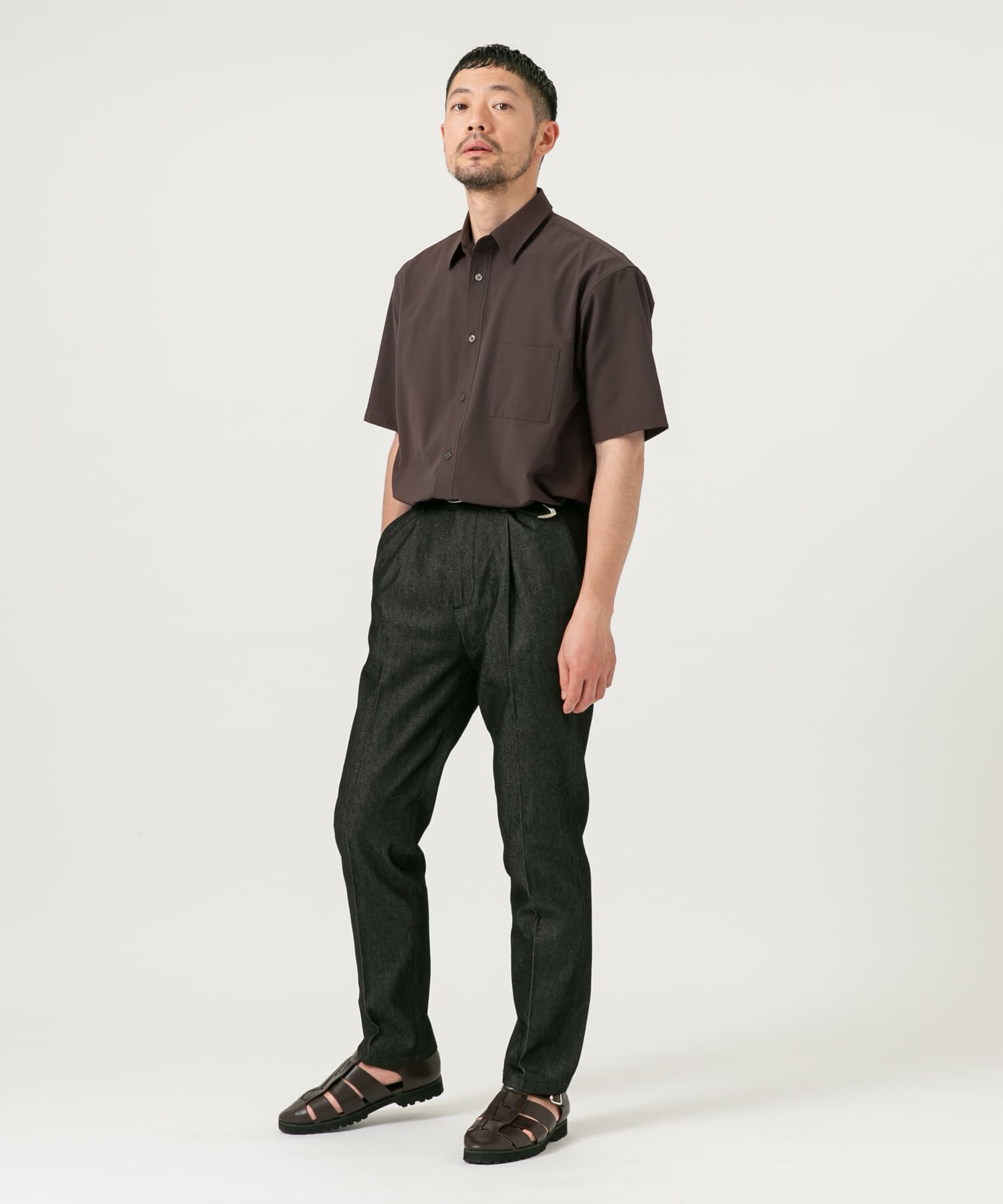 URBAN RESEARCH ROSSO「『XLサイズあり』マイクロサッカーレギュラーカラー半袖シャツ」|シャツ・ブラウス|