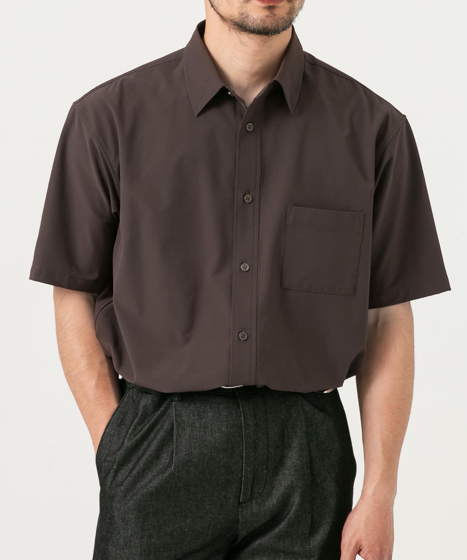 URBAN RESEARCH ROSSO「『XLサイズあり』マイクロサッカーレギュラーカラー半袖シャツ」|シャツ・ブラウス|