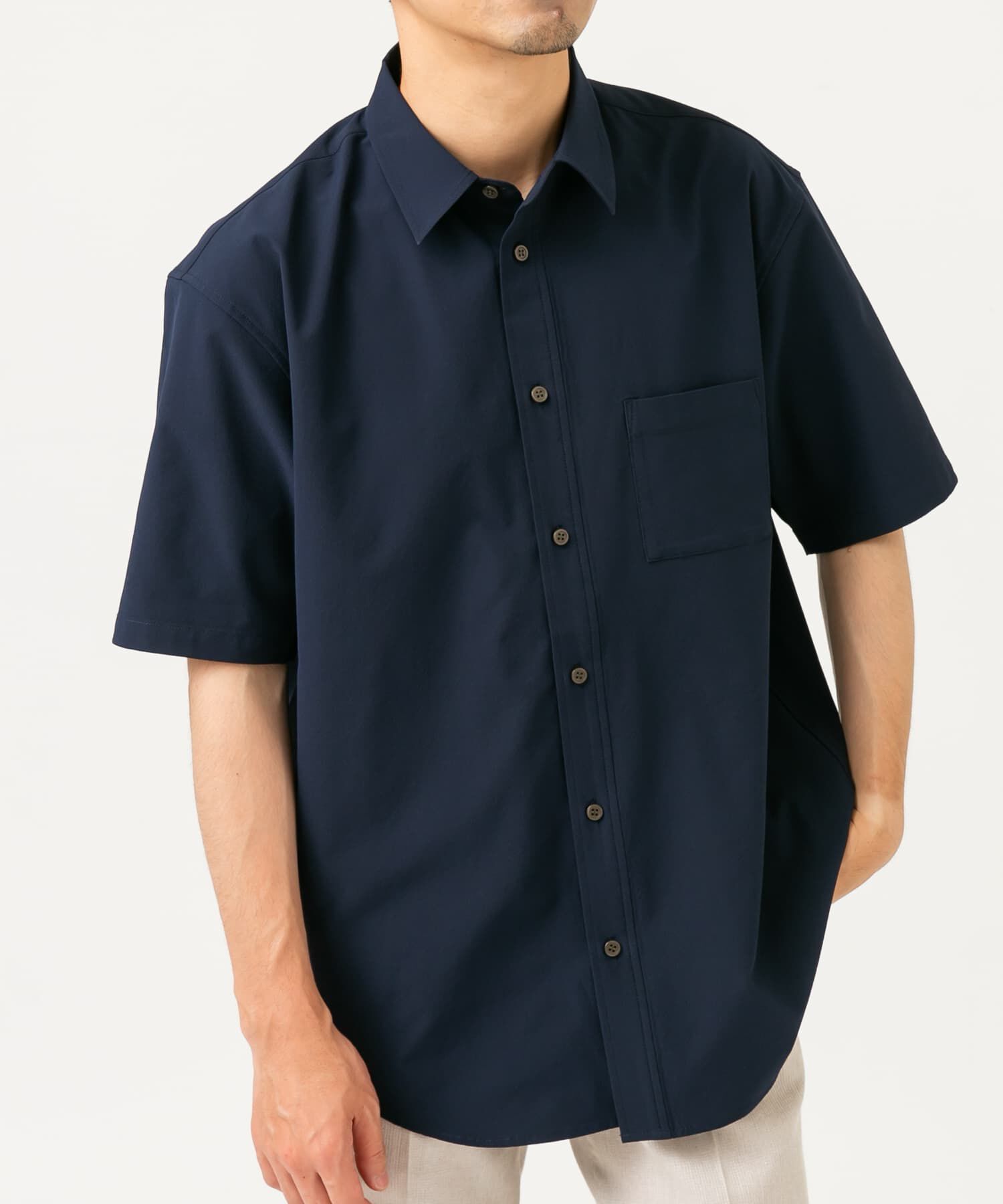 URBAN RESEARCH ROSSO「『XLサイズあり』マイクロサッカーレギュラーカラー半袖シャツ」|シャツ・ブラウス|