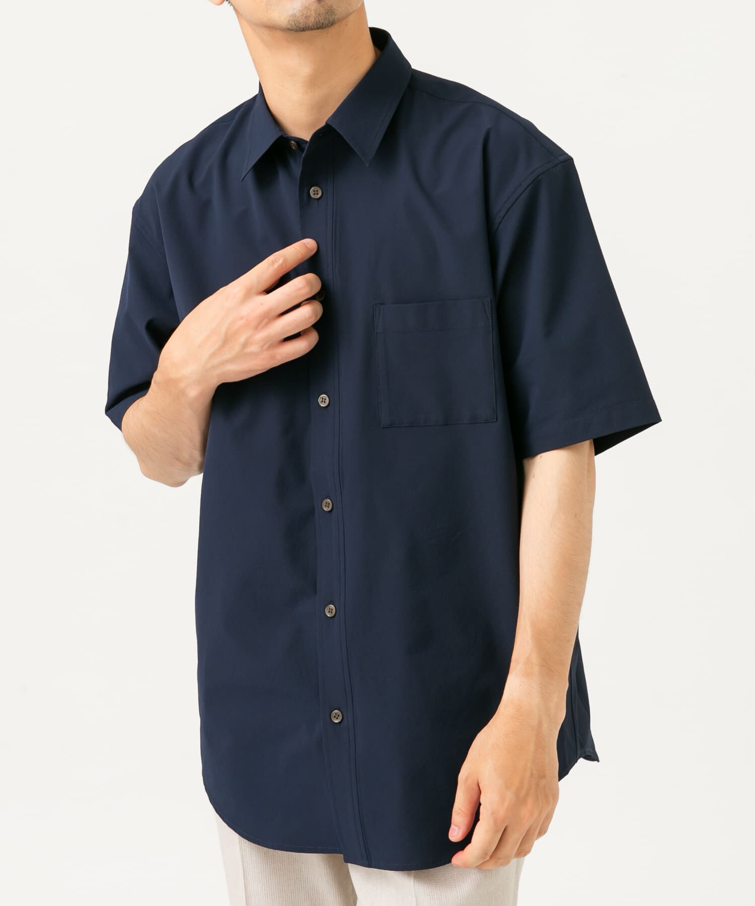 URBAN RESEARCH ROSSO「『XLサイズあり』マイクロサッカーレギュラーカラー半袖シャツ」|シャツ・ブラウス|