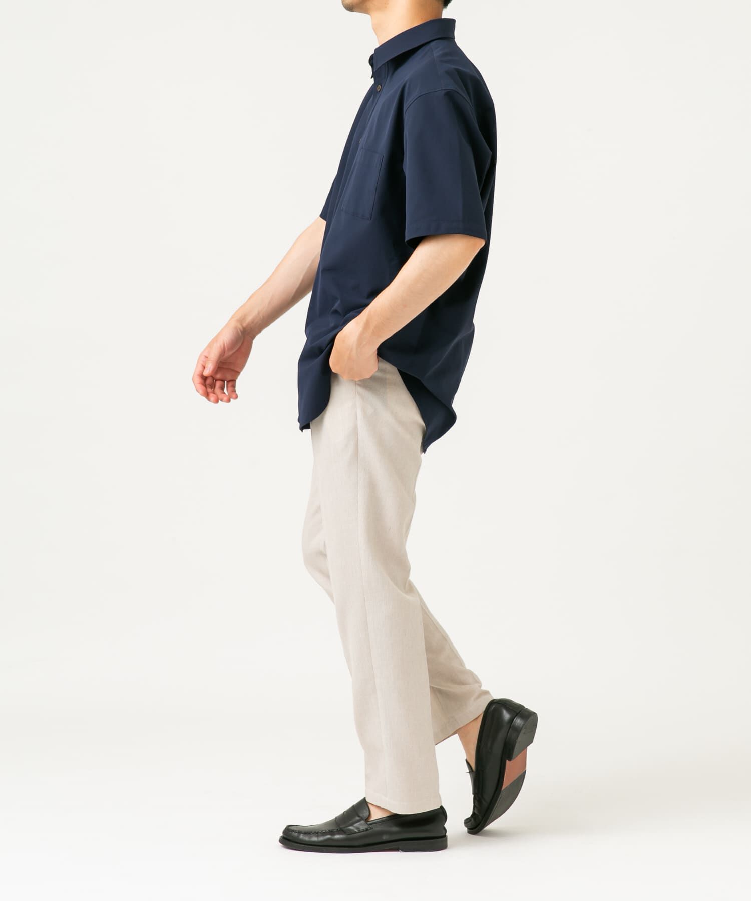 URBAN RESEARCH ROSSO「『XLサイズあり』マイクロサッカーレギュラーカラー半袖シャツ」|シャツ・ブラウス|