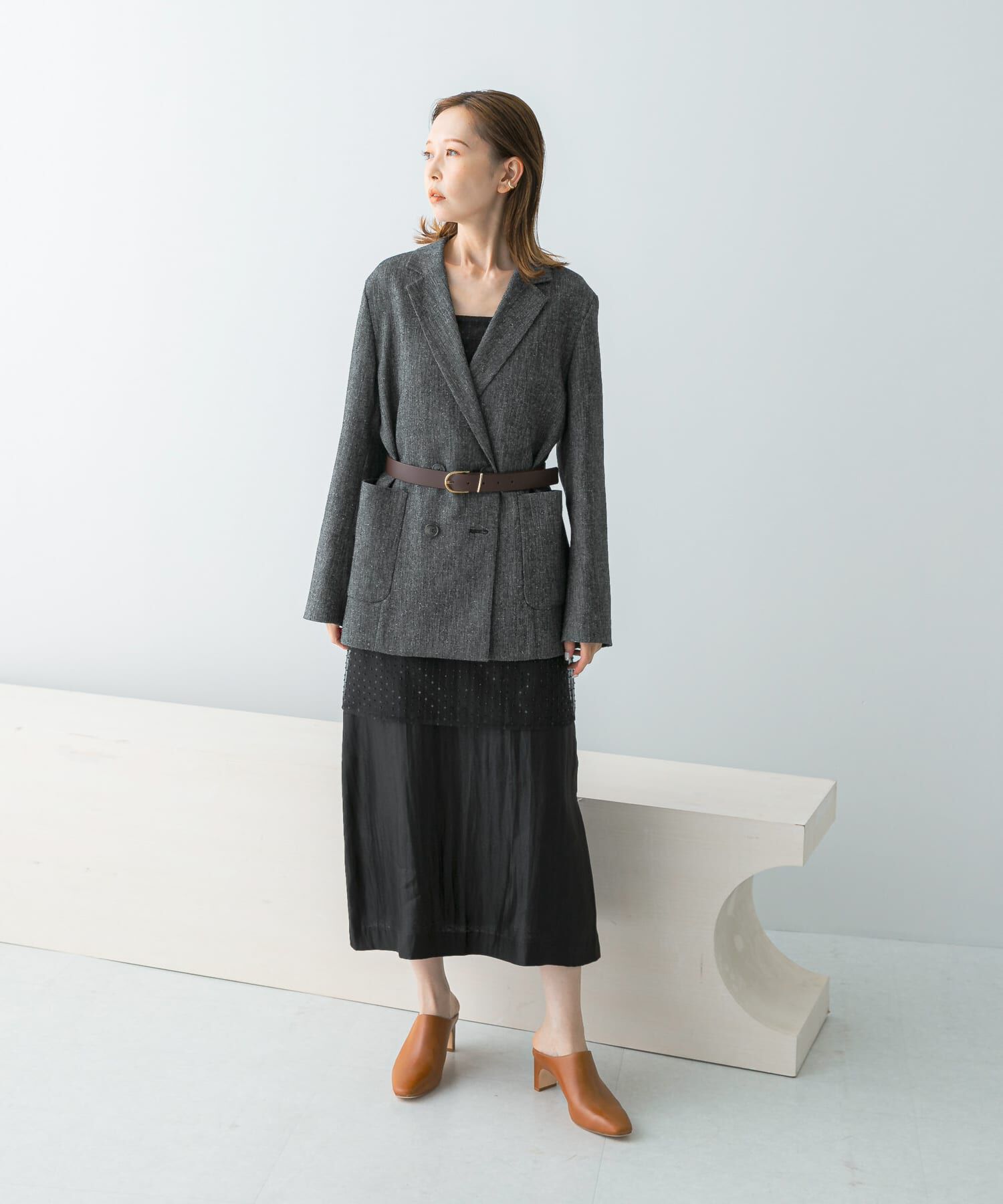 URBAN RESEARCH ROSSO「シアー&times;ラインストーンレイヤードワンピース」|ワンピース|