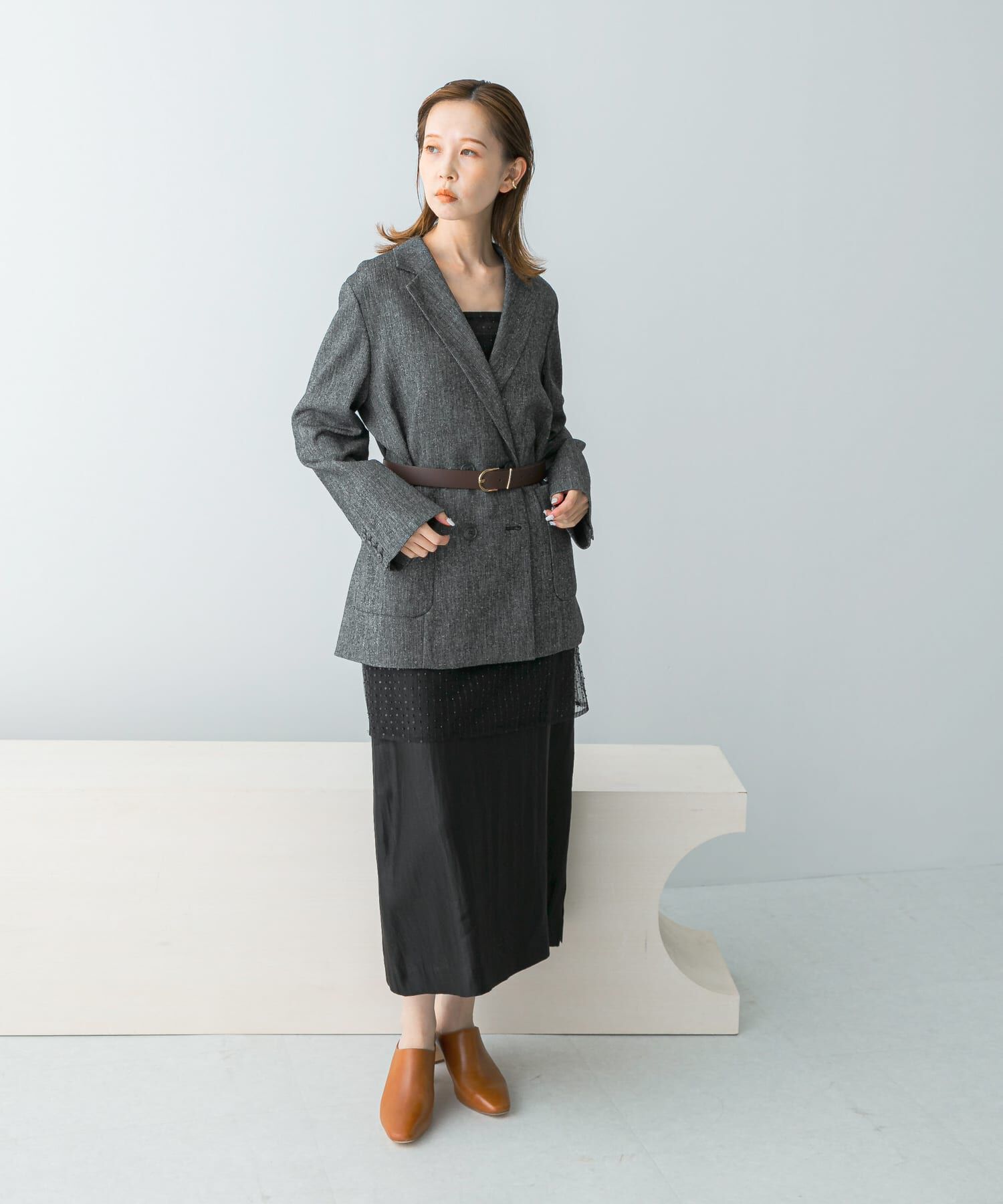 URBAN RESEARCH ROSSO「シアー&times;ラインストーンレイヤードワンピース」|ワンピース|