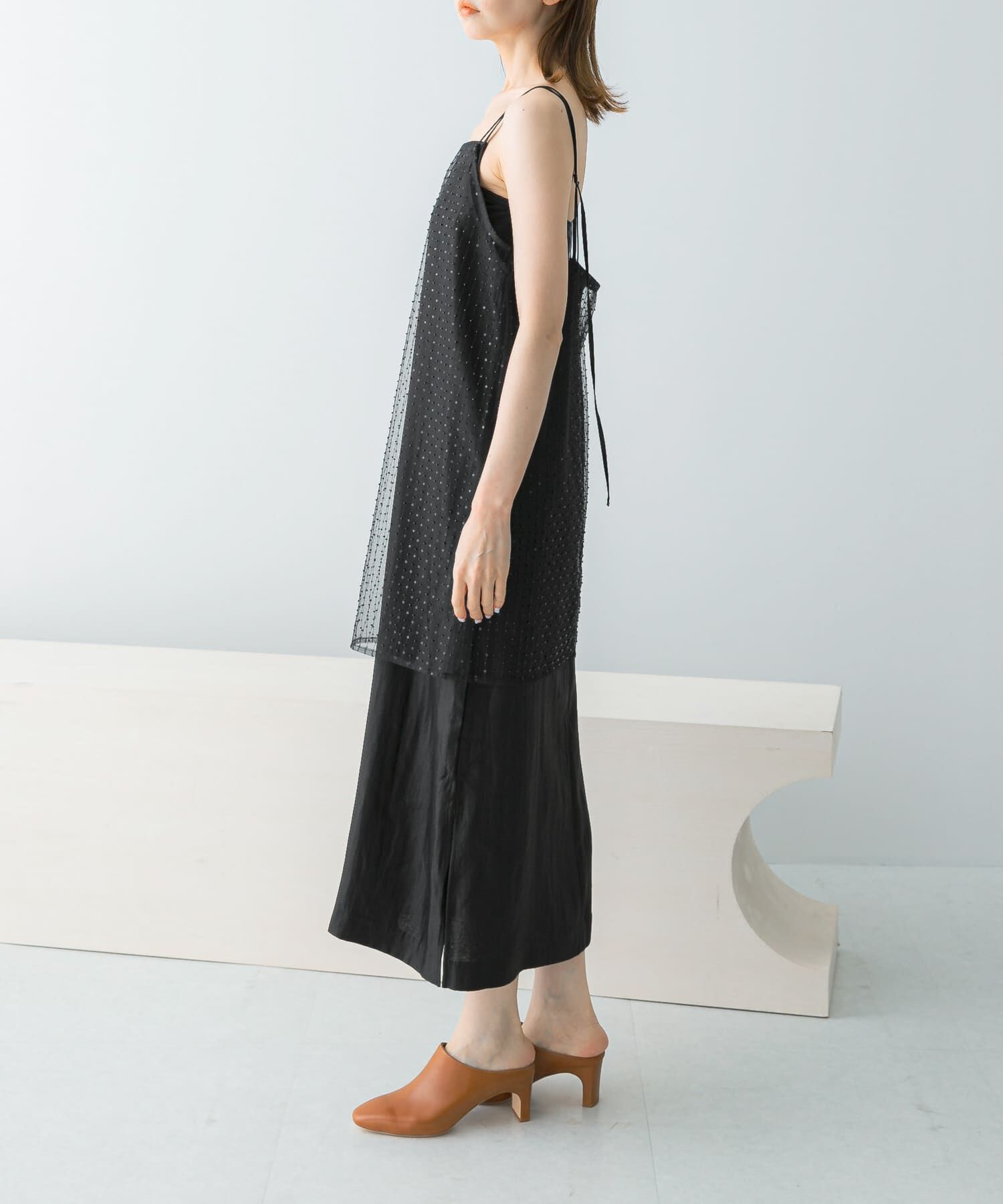 URBAN RESEARCH ROSSO「シアー&times;ラインストーンレイヤードワンピース」|ワンピース|