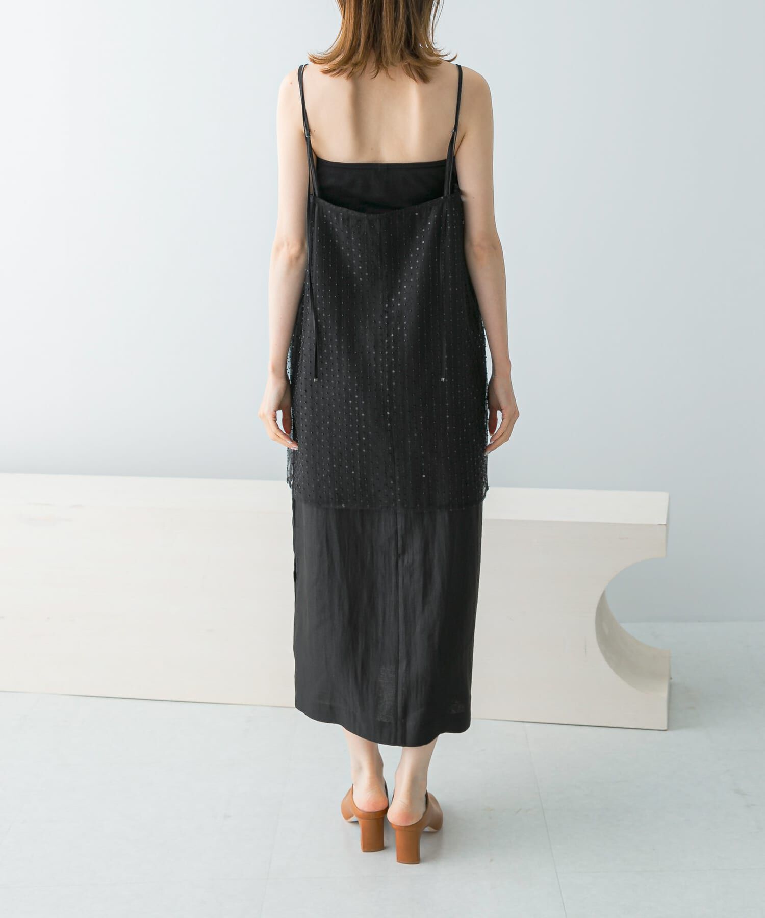 URBAN RESEARCH ROSSO「シアー&times;ラインストーンレイヤードワンピース」|ワンピース|