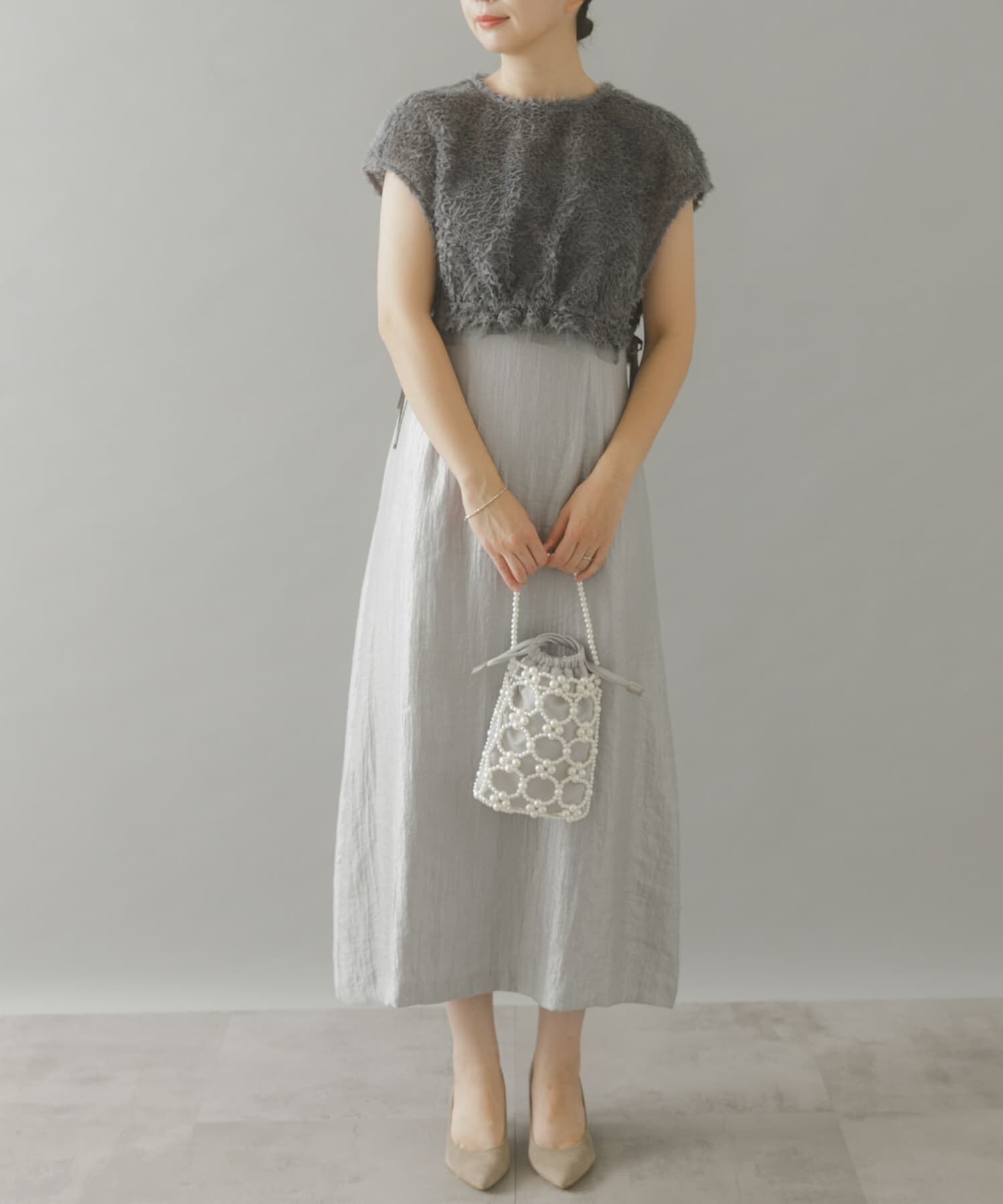 URBAN RESEARCH ROSSO「kaene　チュールボレロハイウエストドレス」|ワンピース|ブルー系その他