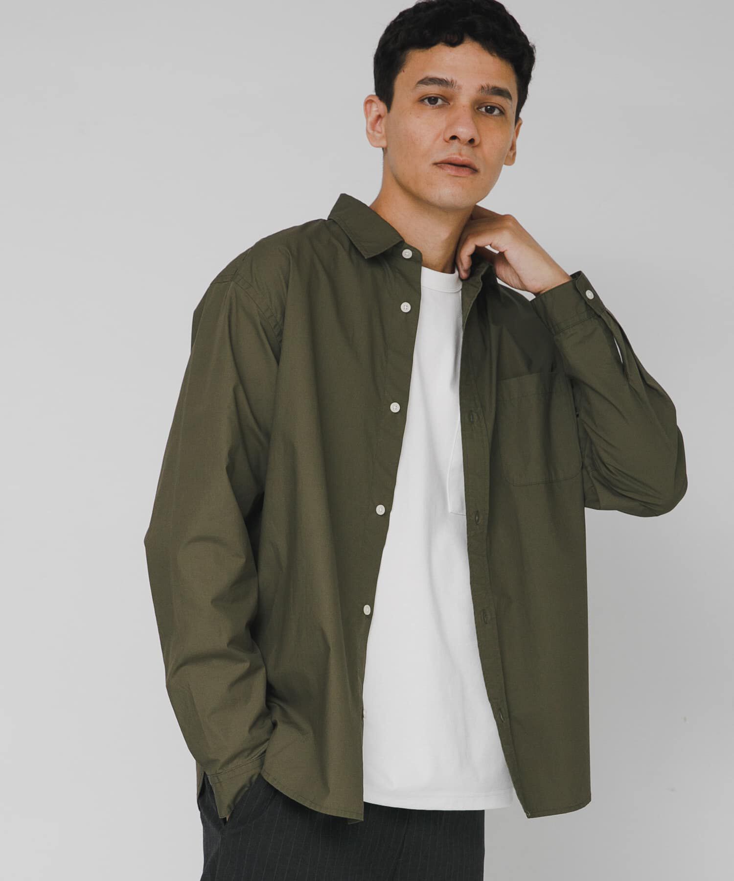 Sonny Label 「高密度タイプライターレギュラーシャツ」|シャツ・ブラウス|カーキ