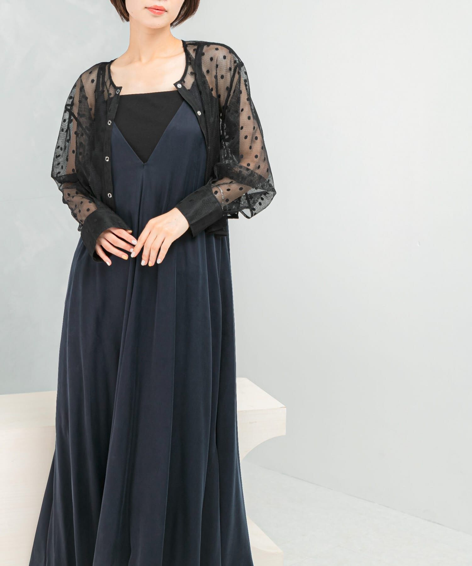 URBAN RESEARCH ROSSO「クールタッチ2WAYキュプラ混キャミワンピース」|ワンピース|ネイビー