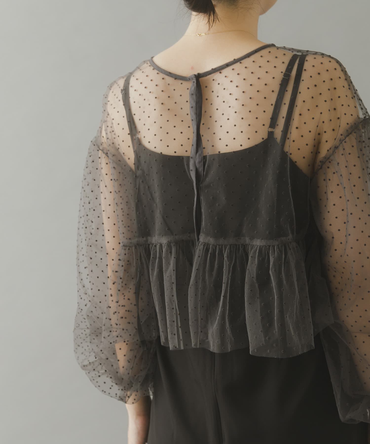 URBAN RESEARCH ROSSO「ドットチュールブラウスSETドレス」|ワンピース|