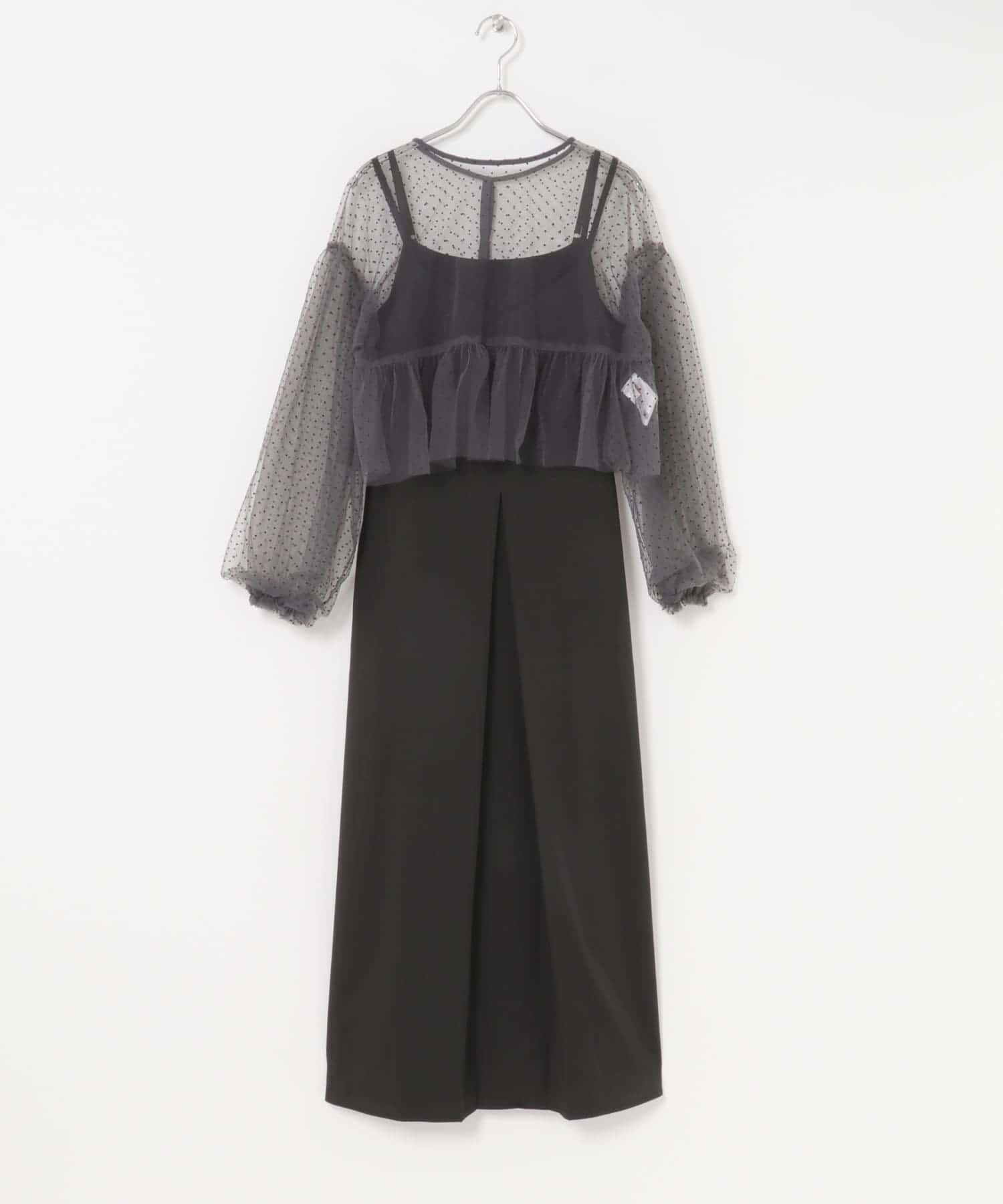 URBAN RESEARCH ROSSO「ドットチュールブラウスSETドレス」|ワンピース|