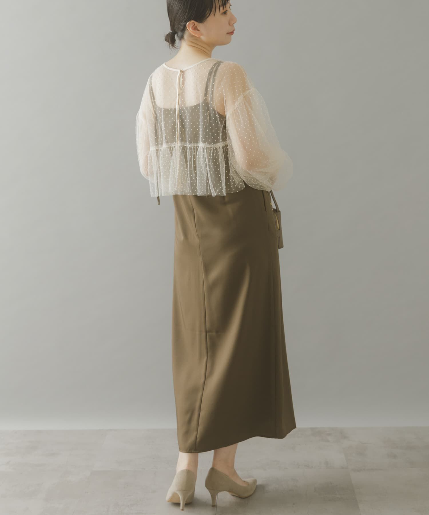 URBAN RESEARCH ROSSO「ドットチュールブラウスSETドレス」|ワンピース|