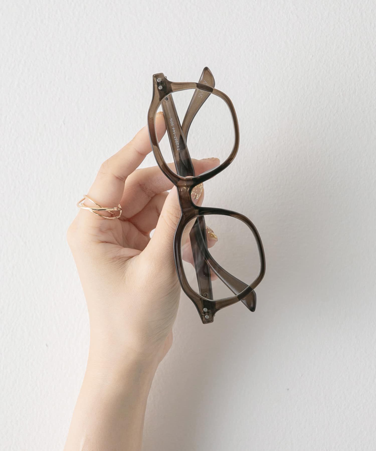 SMELLY「オクタゴンフレームダテメガネ」|メガネ|オリーブ