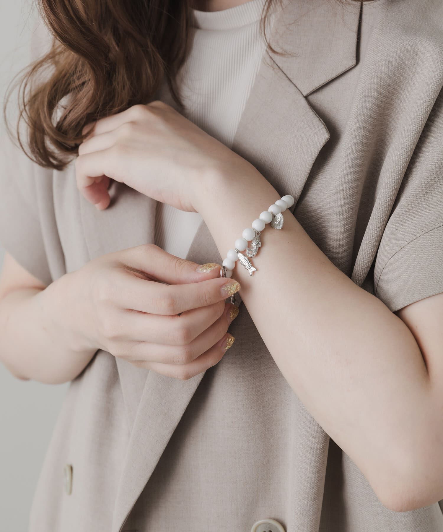 SMELLY「ミックスチャームビーズマンテルブレスレット」|ブレスレット・バングル|