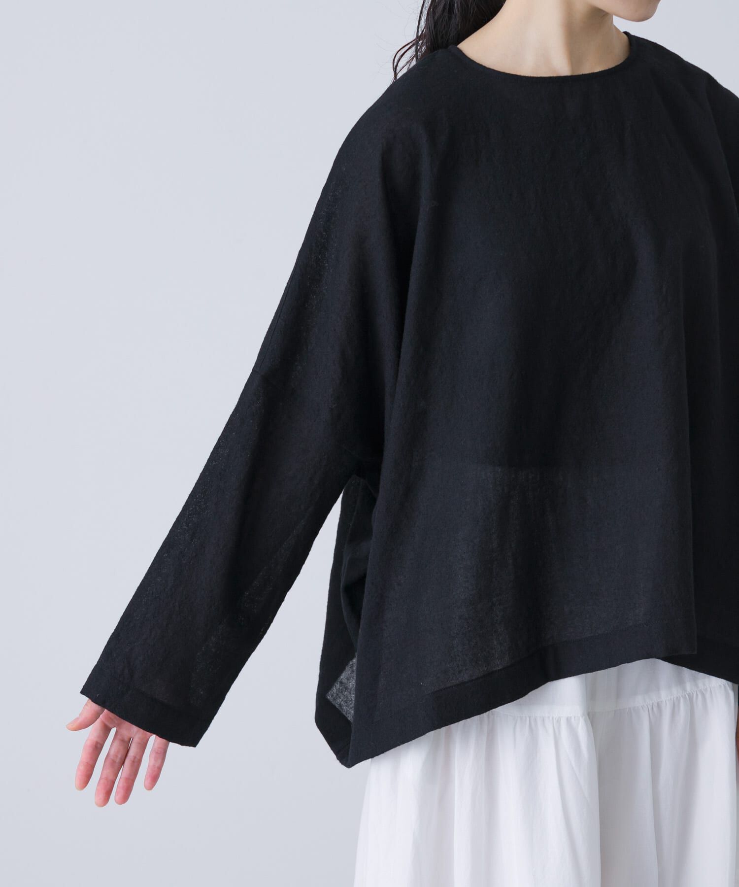かぐれ「ウールガーゼワイドプルオーバー」|シャツ・ブラウス|
