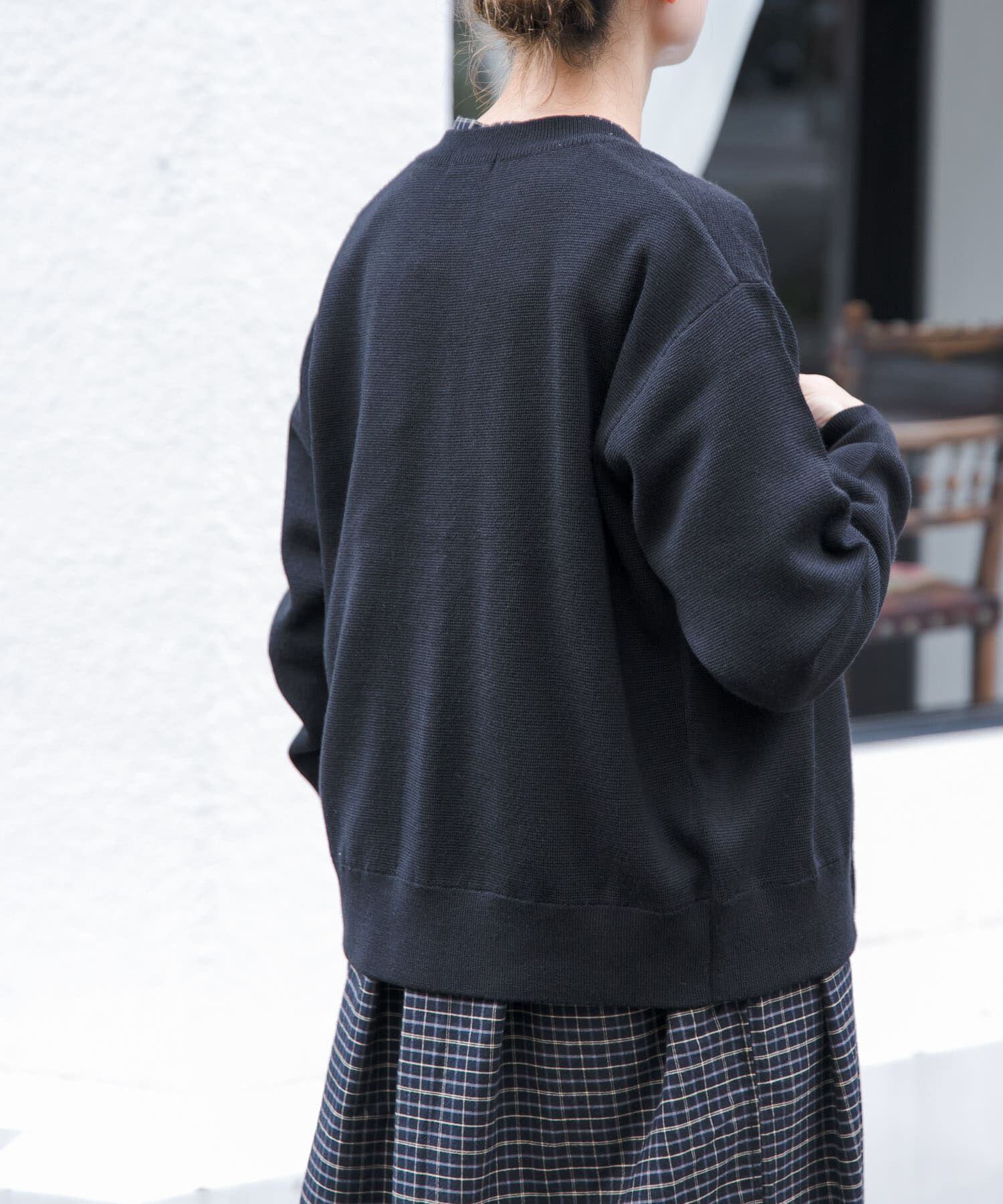 URBAN RESEARCH DOORS「FORK&SPOON　ミラノリブクルーネックカーディガン」|カーディガン|