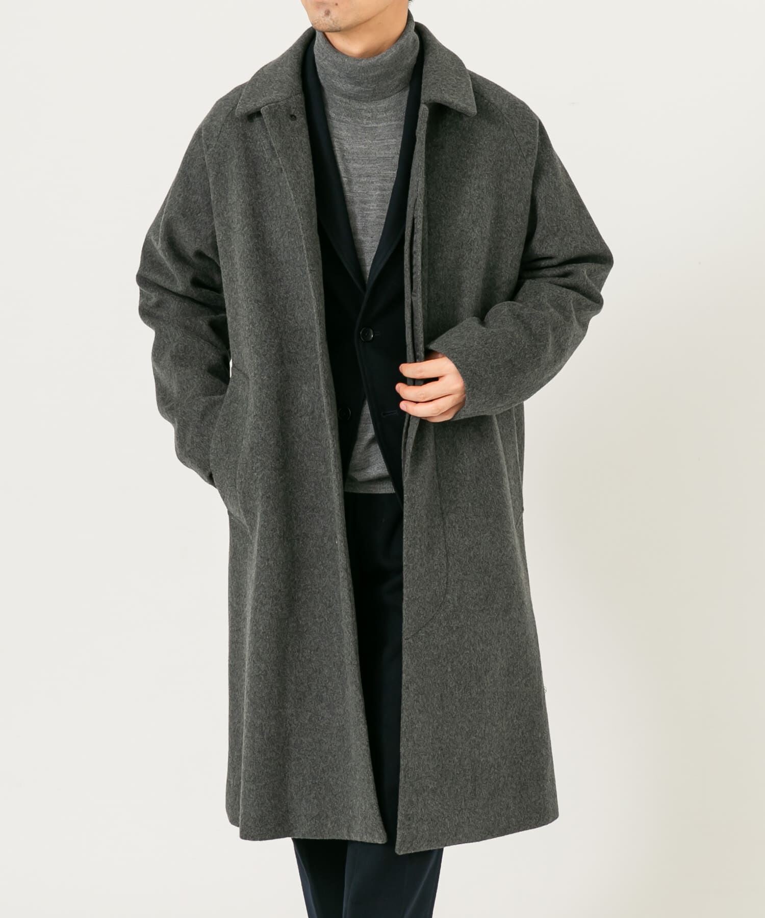 URBAN RESEARCH ROSSO「スーパー100 オーバーバルマカンコート」|ステンカラーコート|