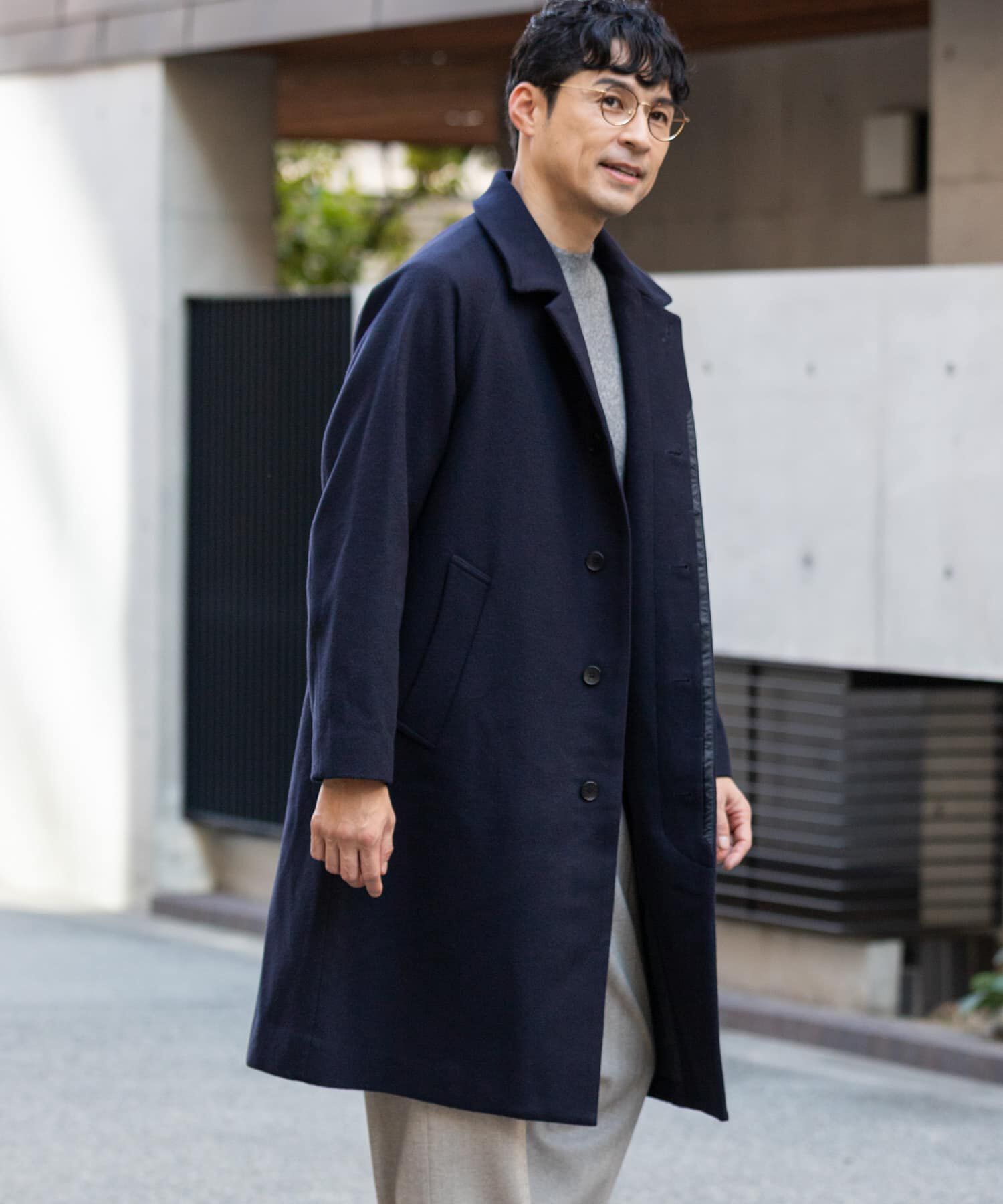 URBAN RESEARCH ROSSO「スーパー100 オーバーバルマカンコート」|ステンカラーコート|