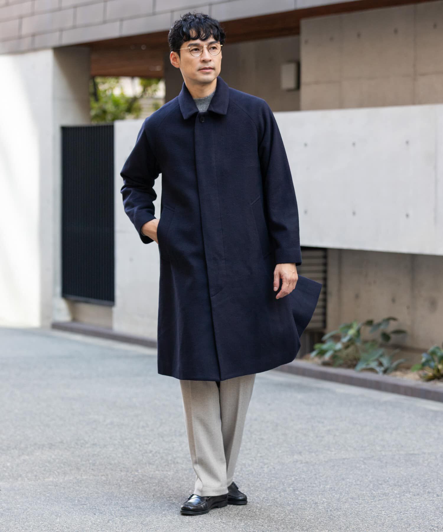 URBAN RESEARCH ROSSO「スーパー100 オーバーバルマカンコート」|ステンカラーコート|