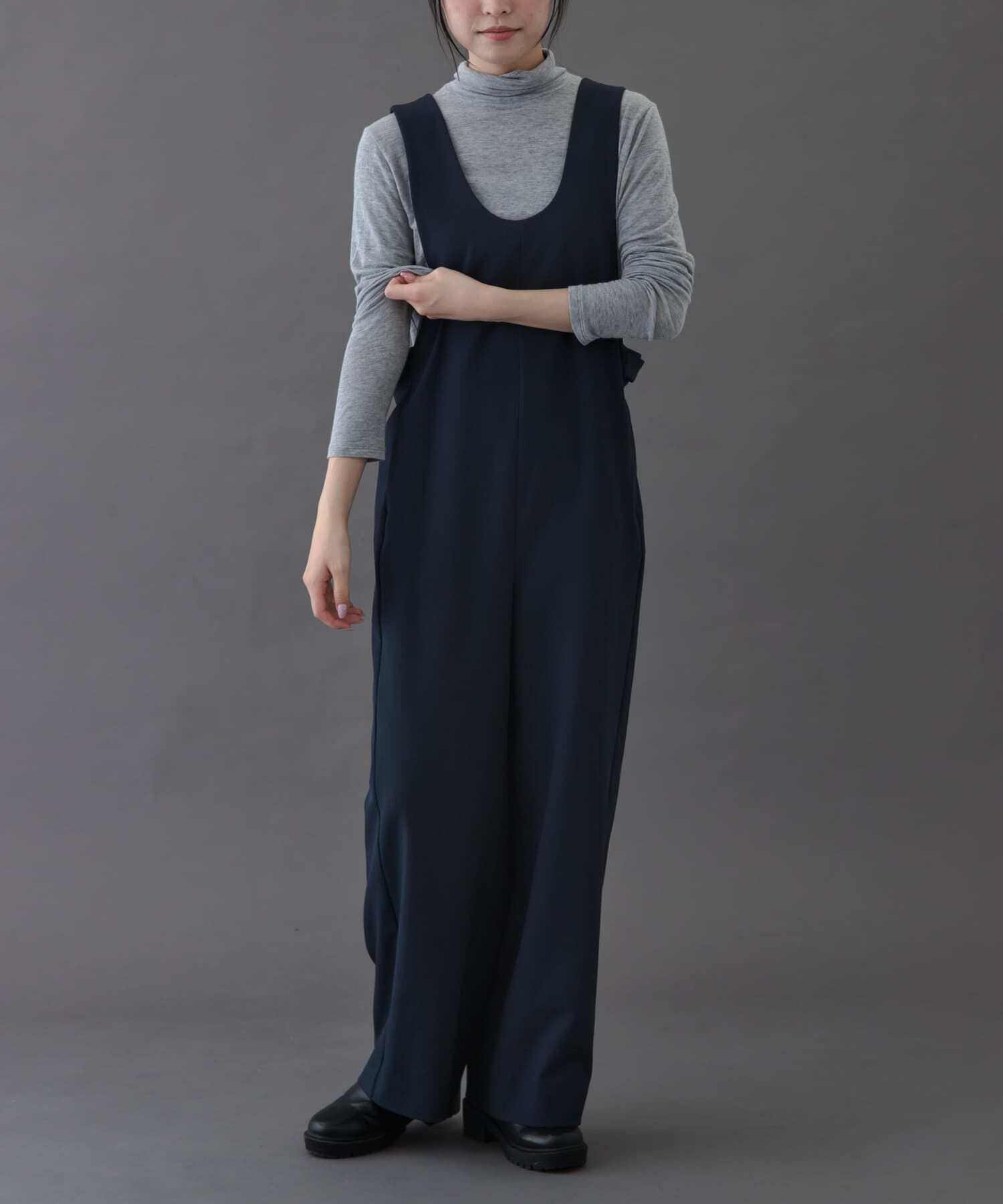 URBAN RESEARCH DOORS「FORK&SPOON　Uネックプラケットオーバーオール」|ワンピース|