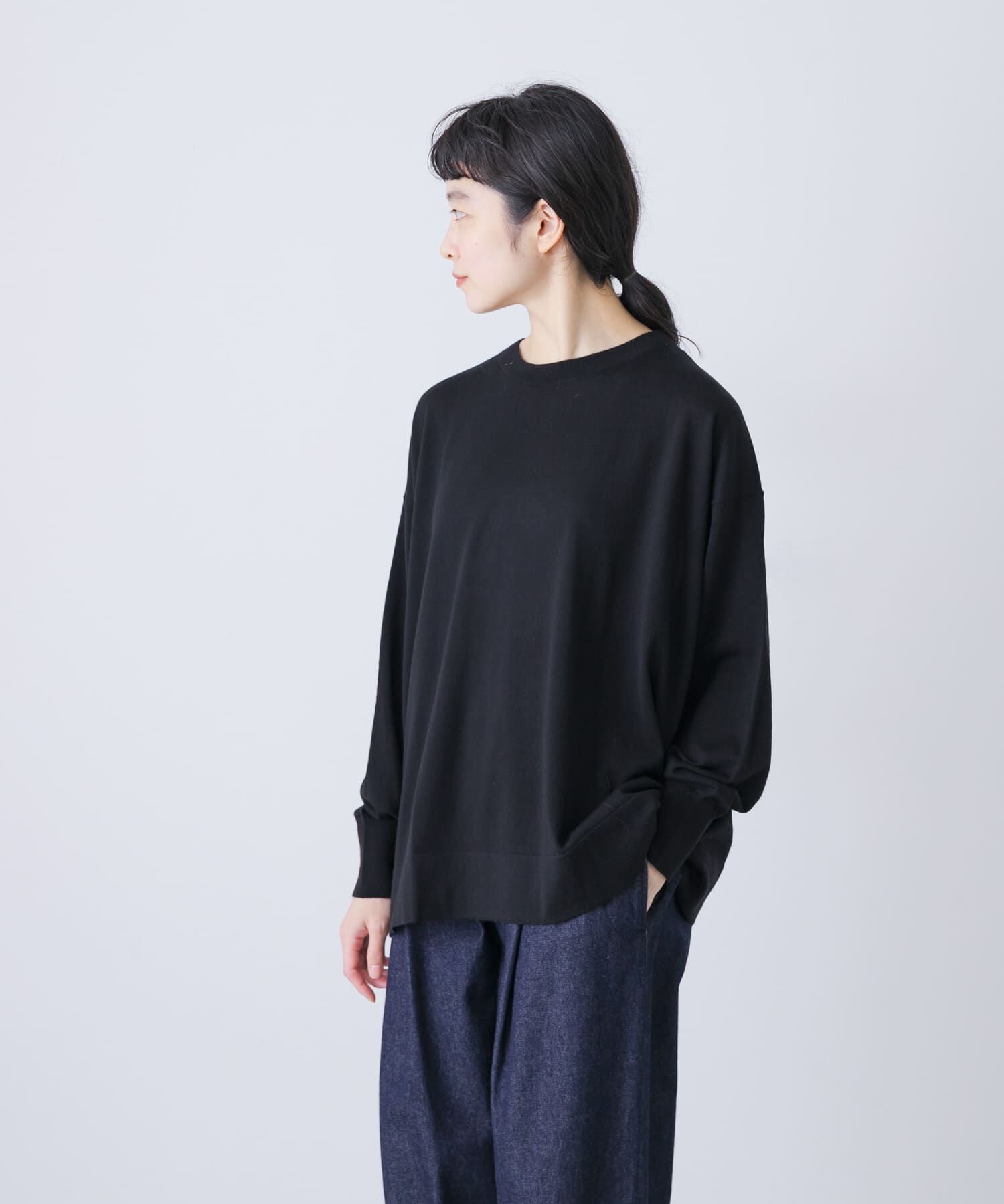 かぐれ「ウールハイゲージクルーネック」|ニット・セーター|