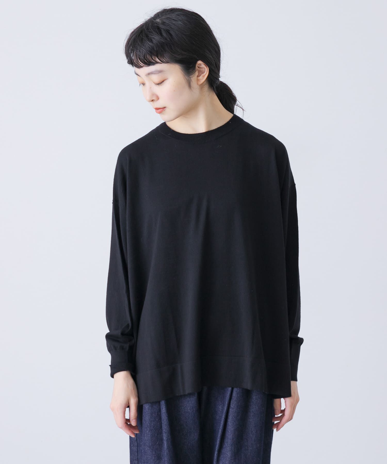 かぐれ「ウールハイゲージクルーネック」|ニット・セーター|