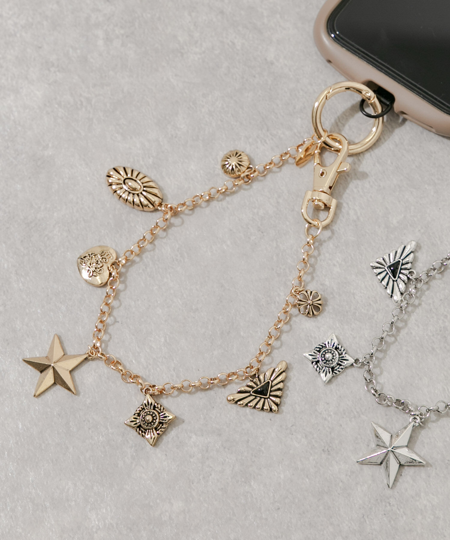 SMELLY「コンチョモチーフキーチェーン」|チャーム・キーホルダー|ゴールド