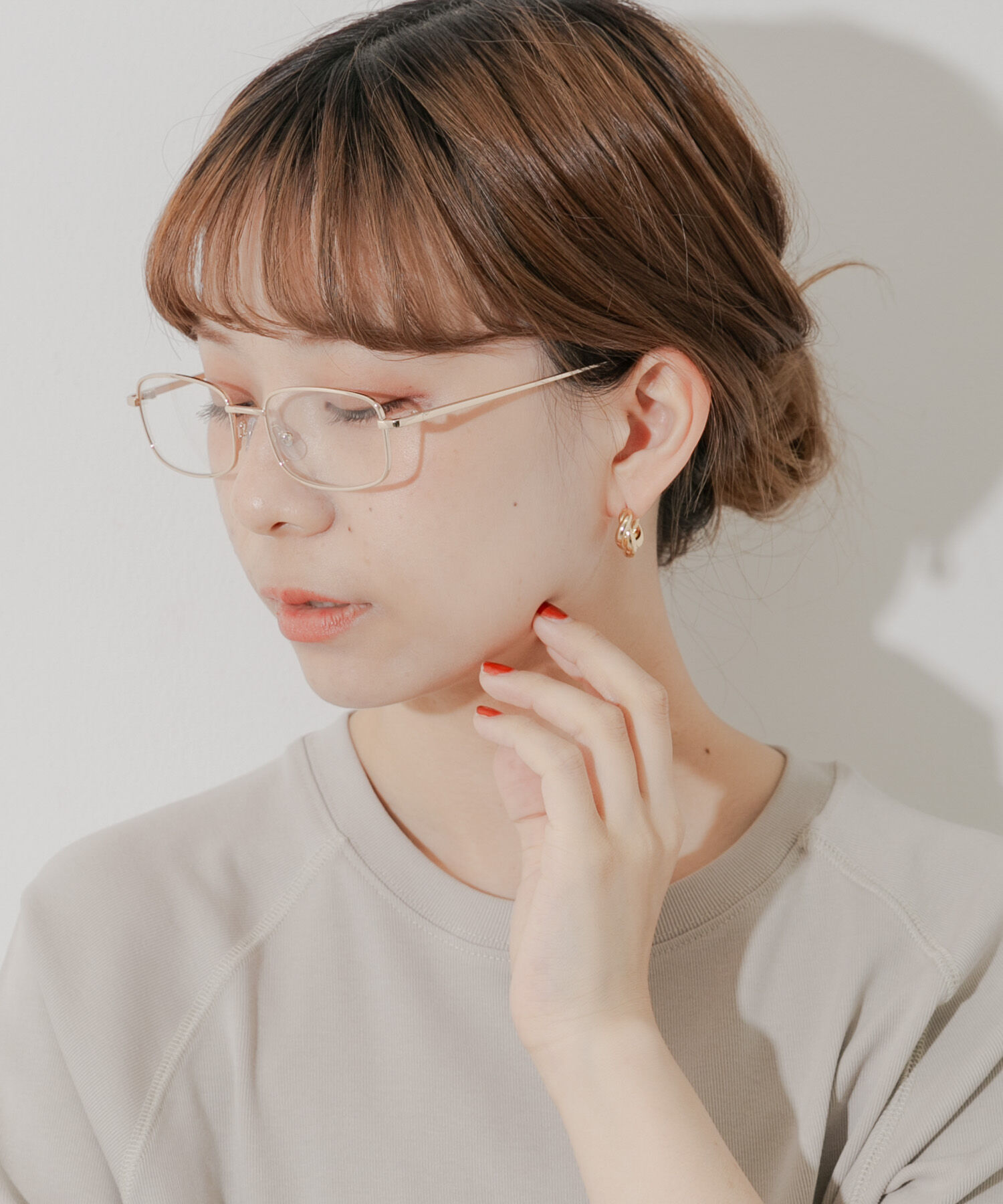 SMELLY「メタルスクエアダテメガネ」|メガネ|