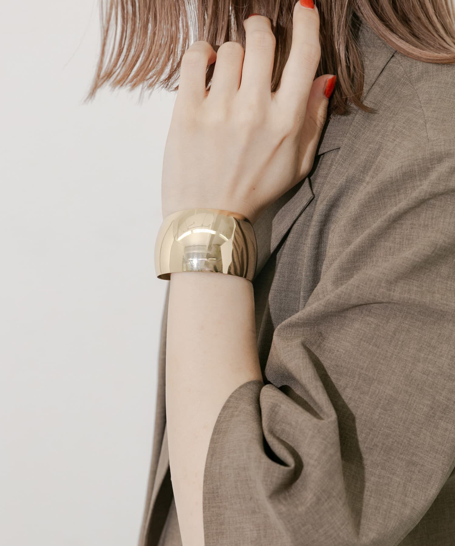 SMELLY「シンプルメタルワイドバングル」|ブレスレット・バングル|ゴールド