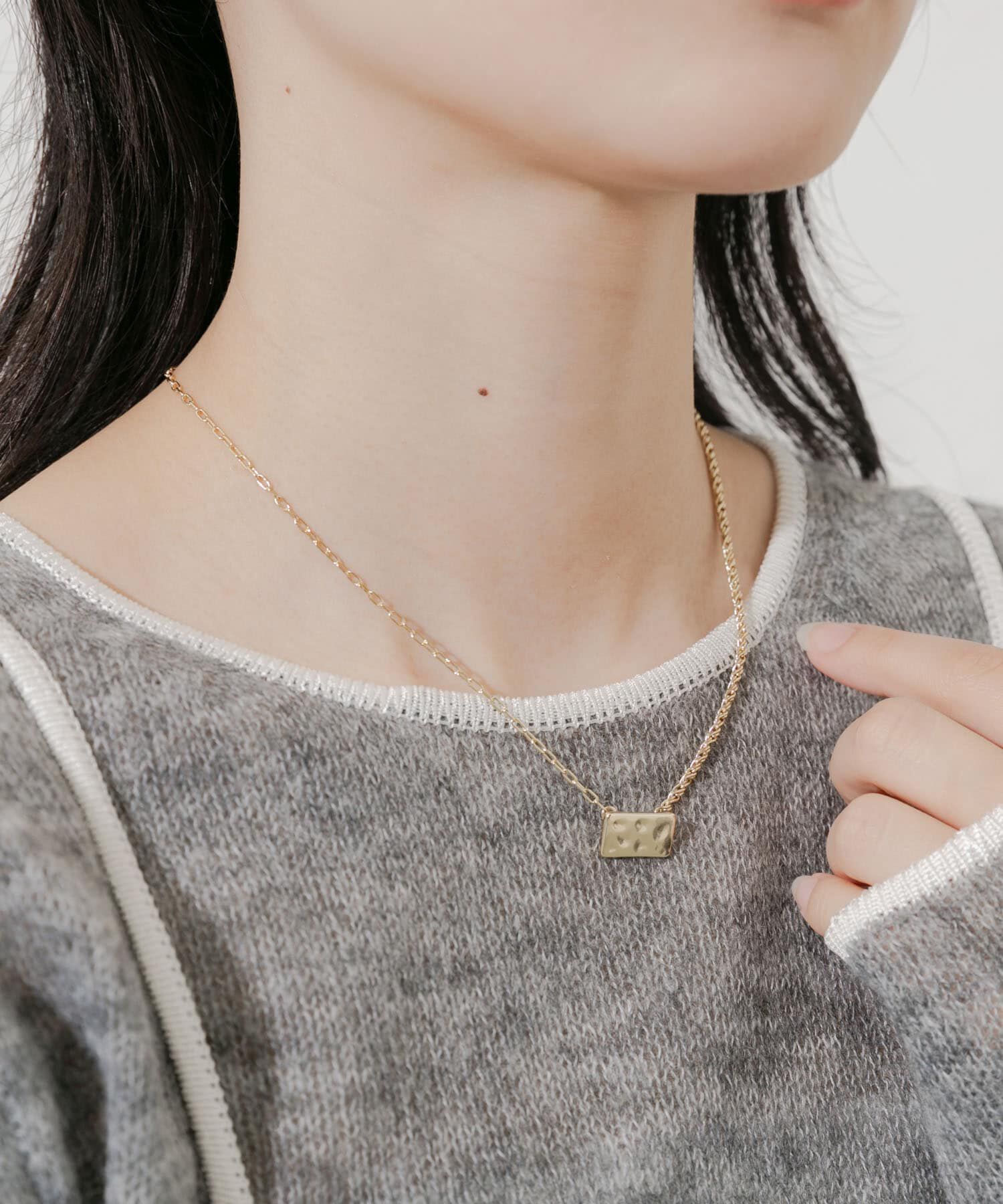 SMELLY「スクエアプレートトップネックレス」|ネックレス|