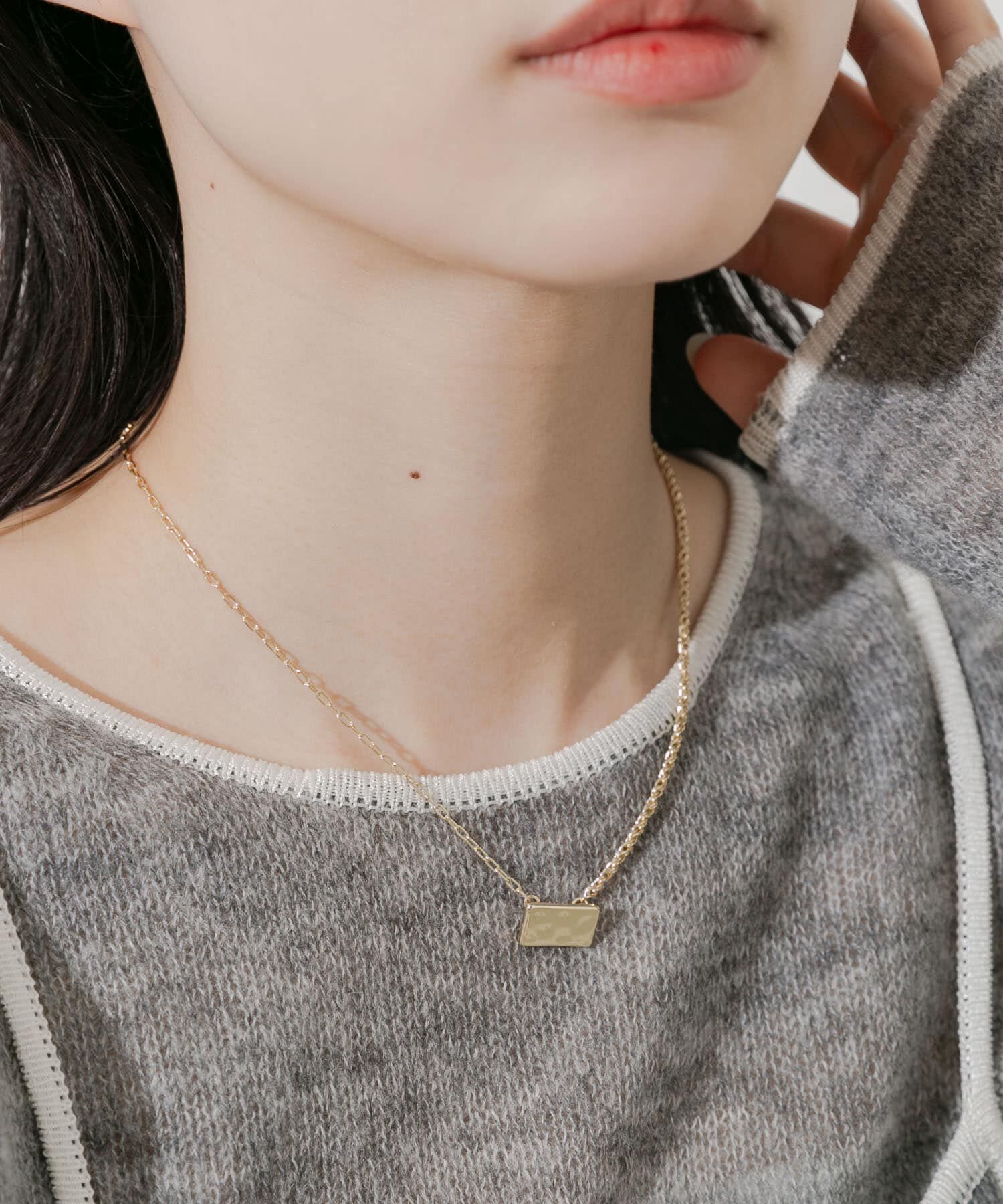 SMELLY「スクエアプレートトップネックレス」|ネックレス|