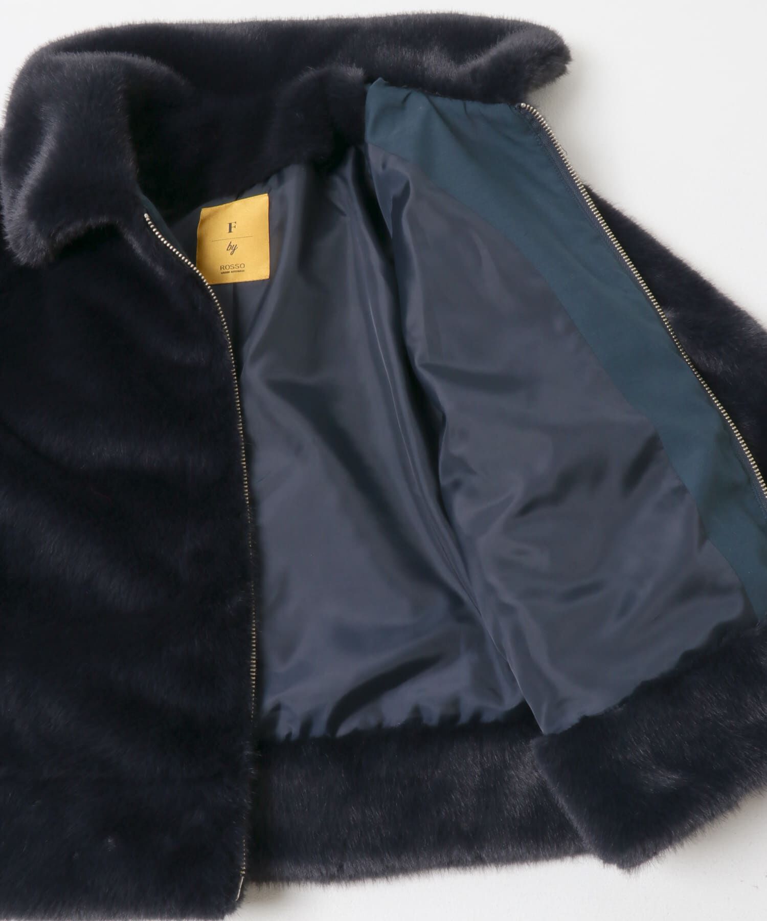 URBAN RESEARCH ROSSO「F by ROSSO　ファーZIPショートコート」|ノーカラーコート|