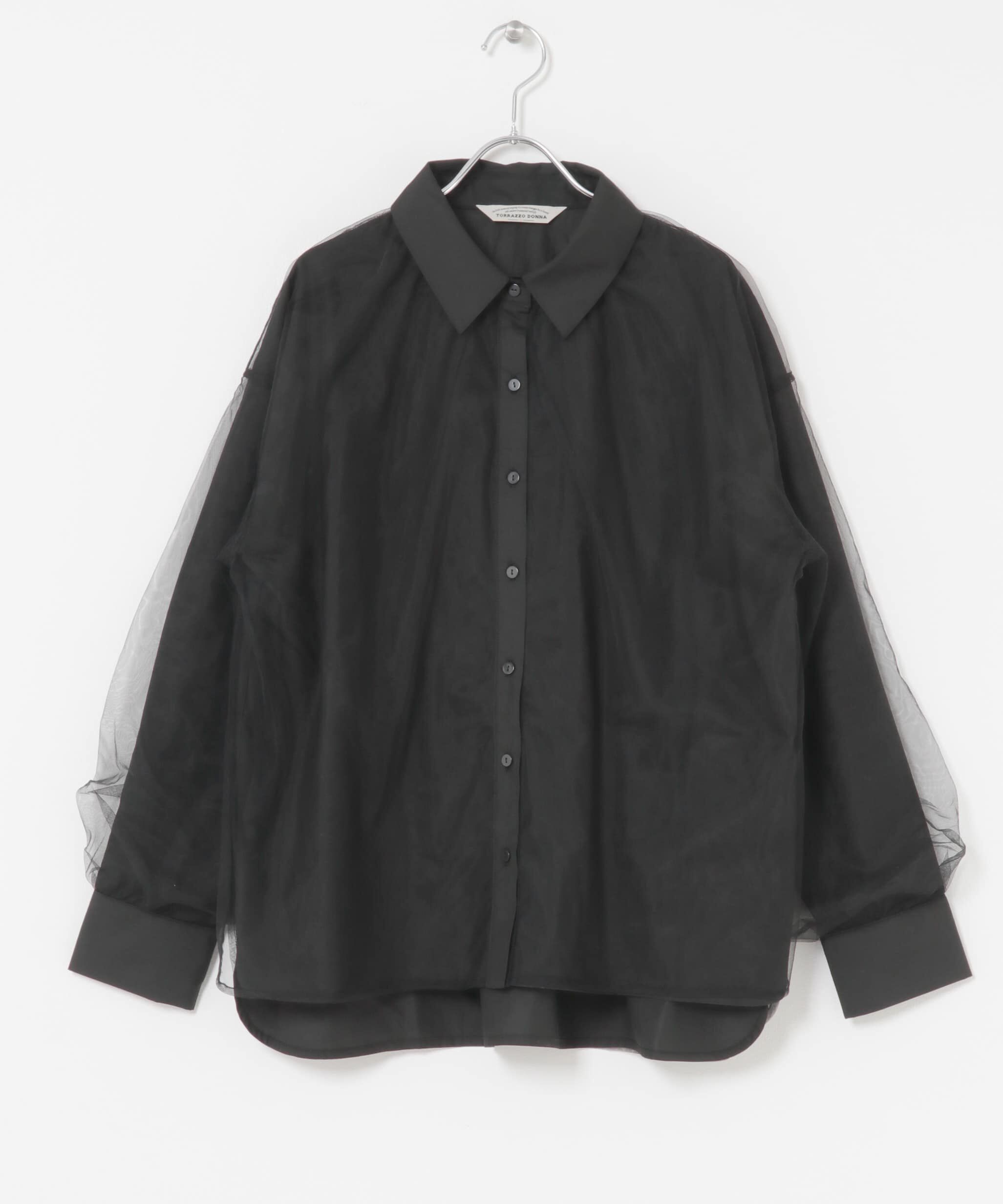 URBAN RESEARCH ROSSO「Torrazzo Donna　Sheer Tulle Shirt」|シャツ・ブラウス|ブラック