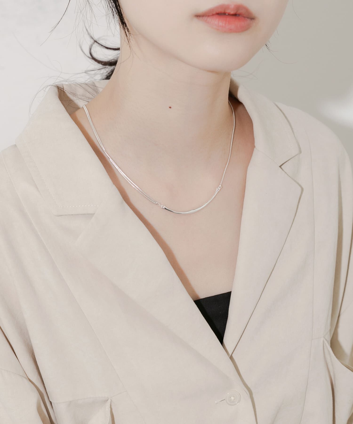 SMELLY「ニュアンスメタルバーネックレス」|ネックレス|