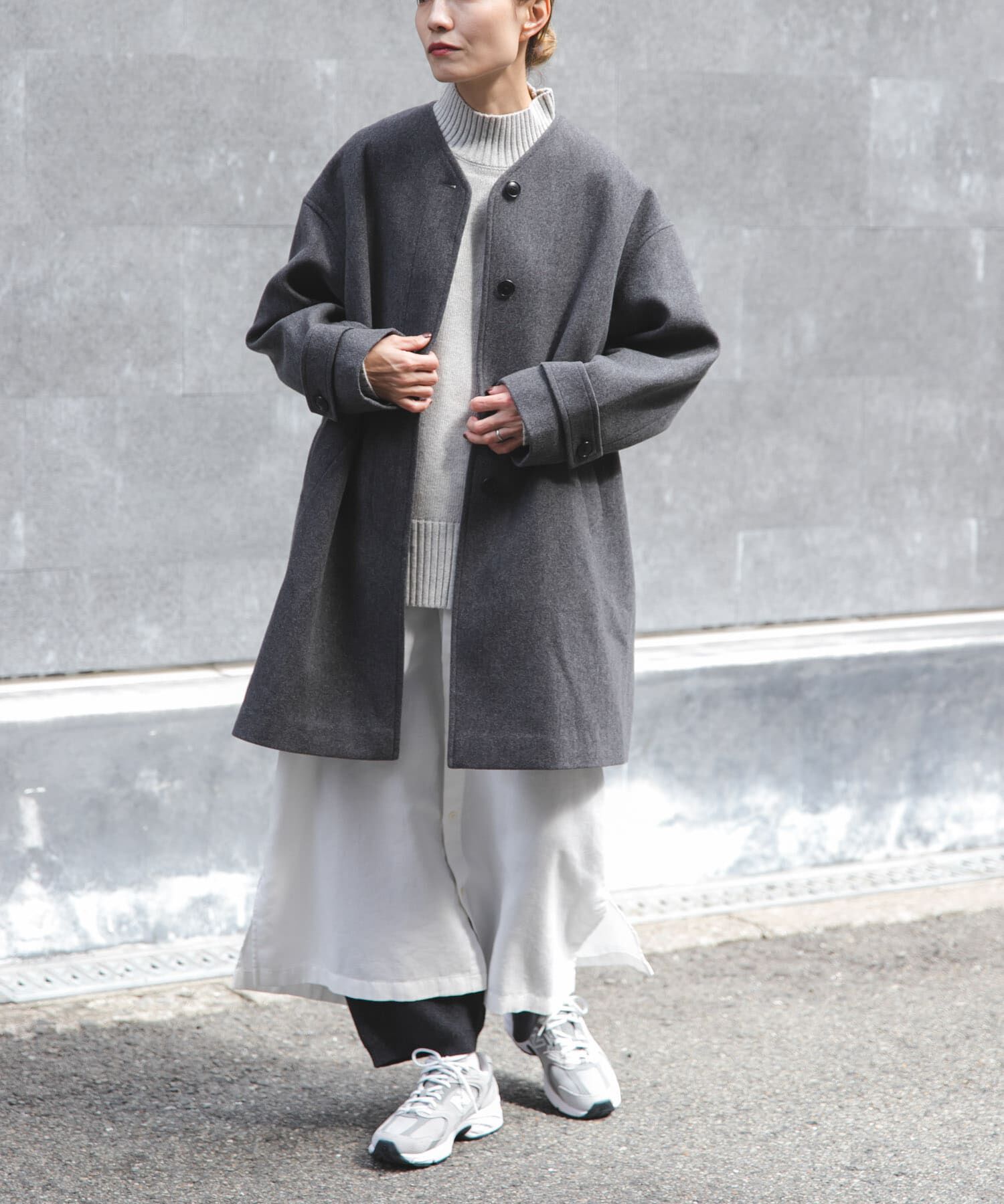 FORK&SPOON ウールノーカラーコート（URBAN RESEARCH DOORS）｜ルミネ