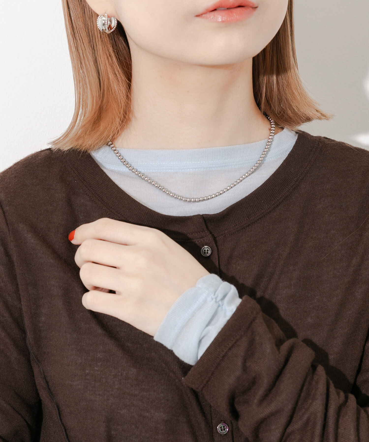 SMELLY「ステンレスボールチェーンネックレス」|ネックレス|