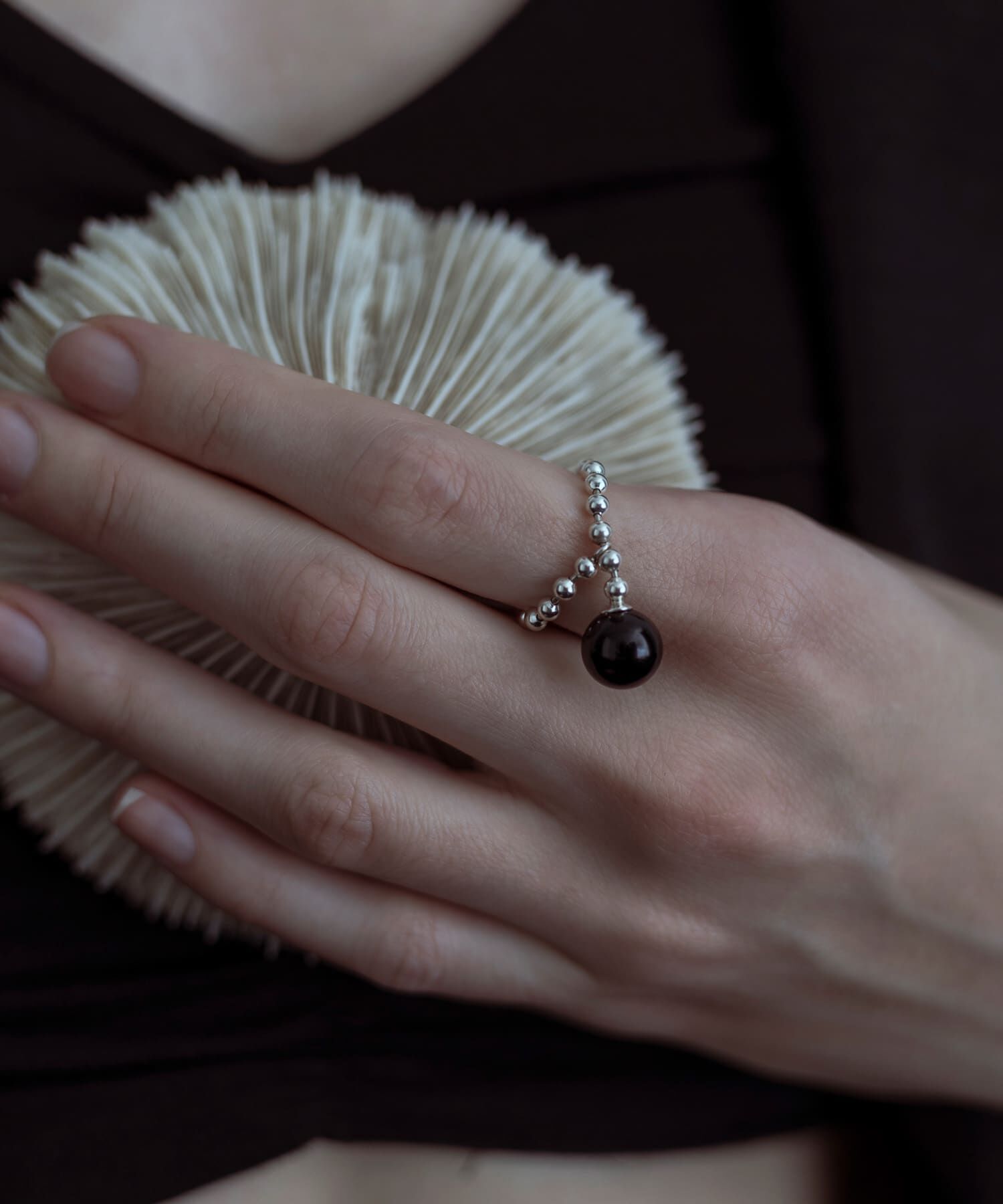 SMELLY「SMELLY so&rsquo;　onyx ball chain ring」|リング|