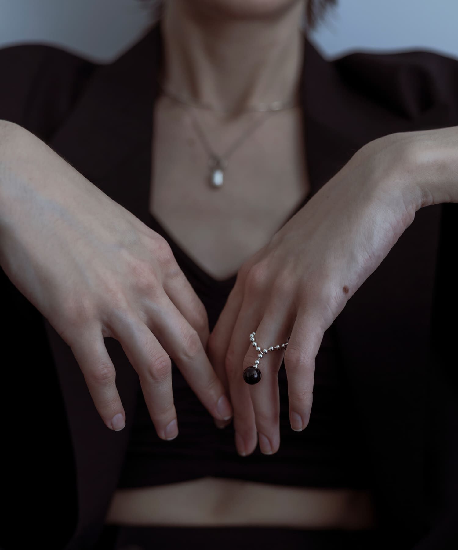 SMELLY「SMELLY so&rsquo;　onyx ball chain ring」|リング|