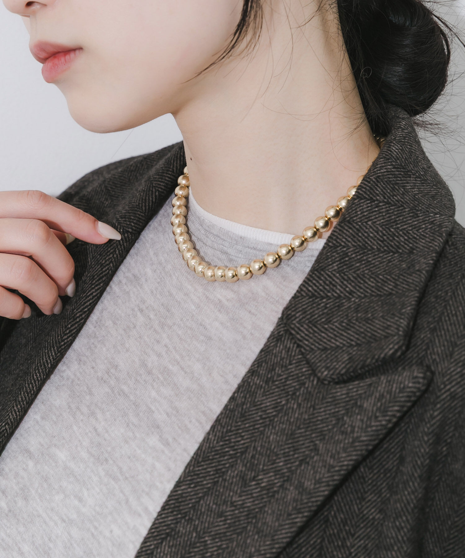 SMELLY「メタルボールマンテルネックレス」|ネックレス|