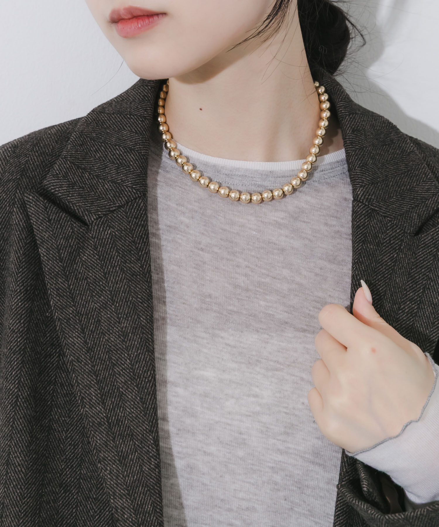 SMELLY「メタルボールマンテルネックレス」|ネックレス|