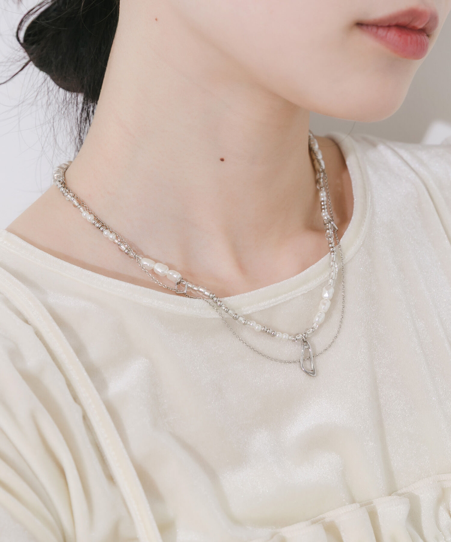 SMELLY「マルチビーズレイヤードネックレス」|ネックレス|