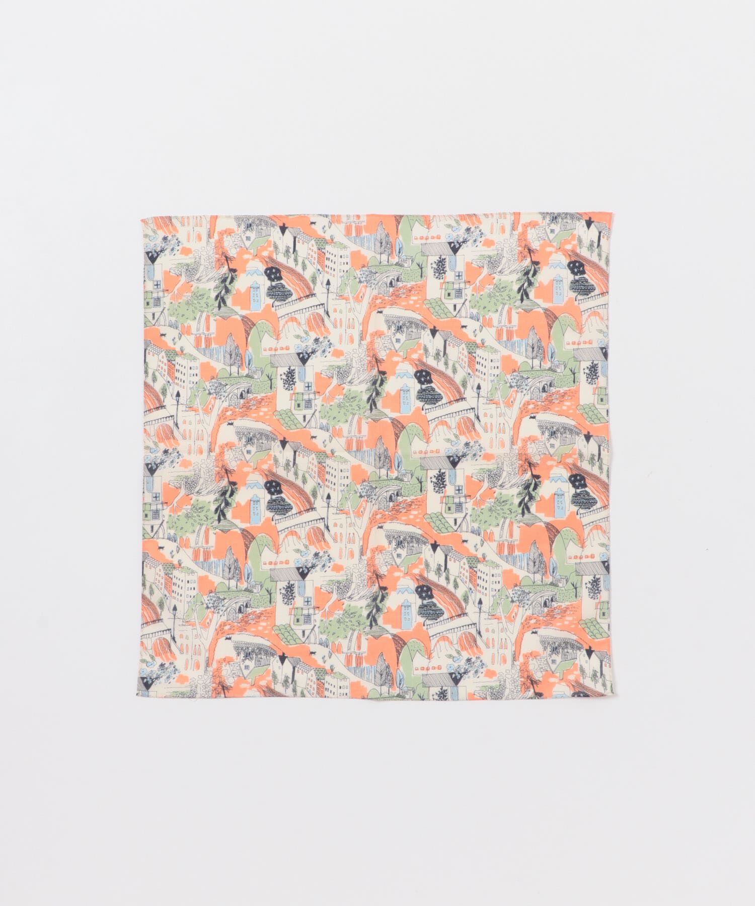 URBAN RESEARCH DOORS「LIFE STYLE TAILOR　タウンモチーフ柄コットンハンカチ」|ハンカチ|