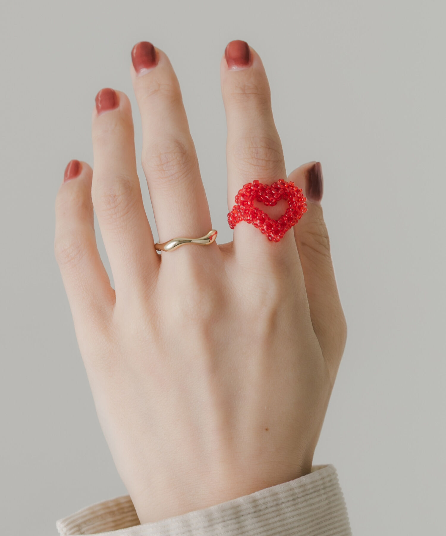 SMELLY「ハートビーズ2セットリング」|リング|