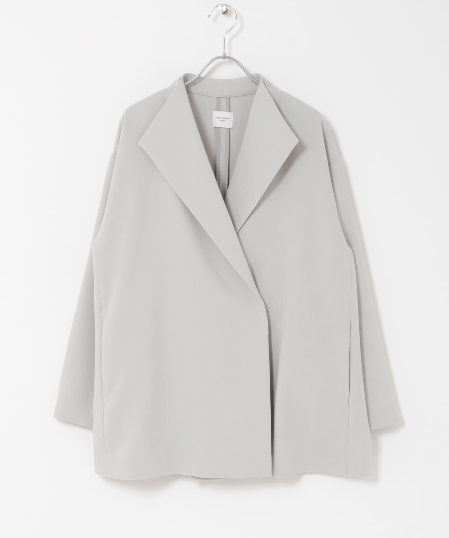 URBAN RESEARCH DOORS「ダブルクロスショートコート」|ノーカラーコート|