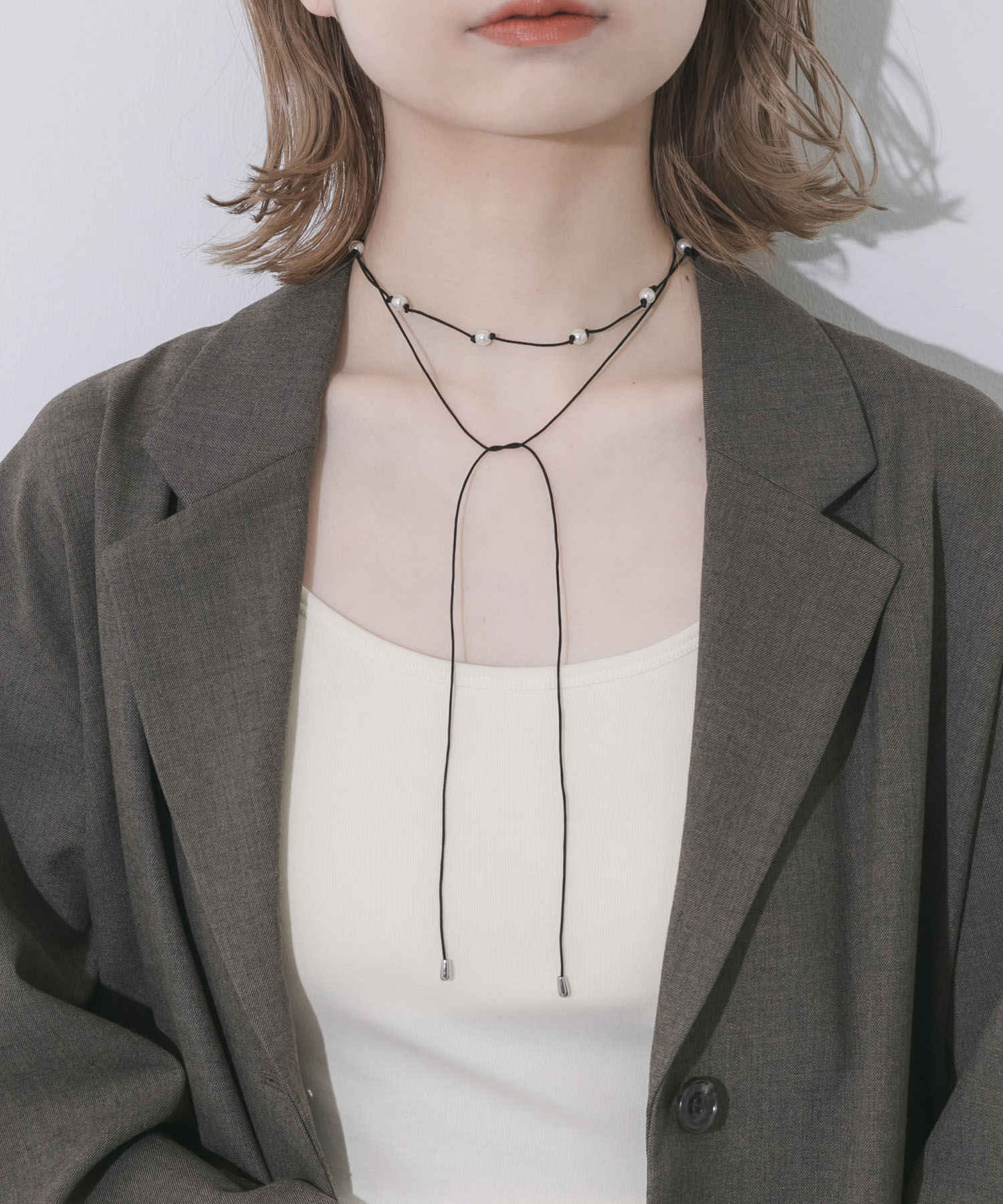 SMELLY「パールコードチョーカーネックレス」|ネックレス|