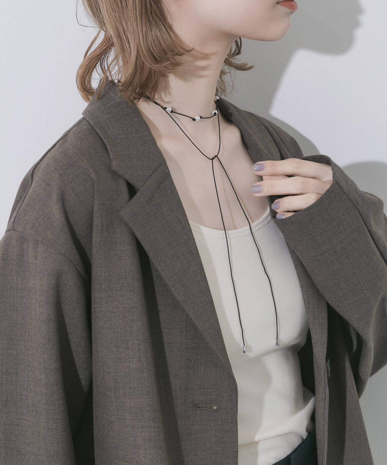 SMELLY「パールコードチョーカーネックレス」|ネックレス|