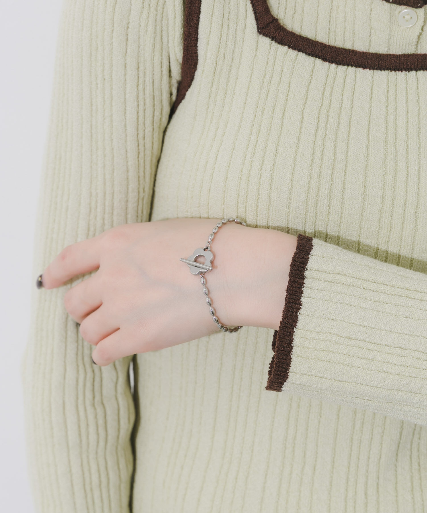 SMELLY「ステンレスフラワーマンテルブレスレット」|ブレスレット・バングル|シルバー