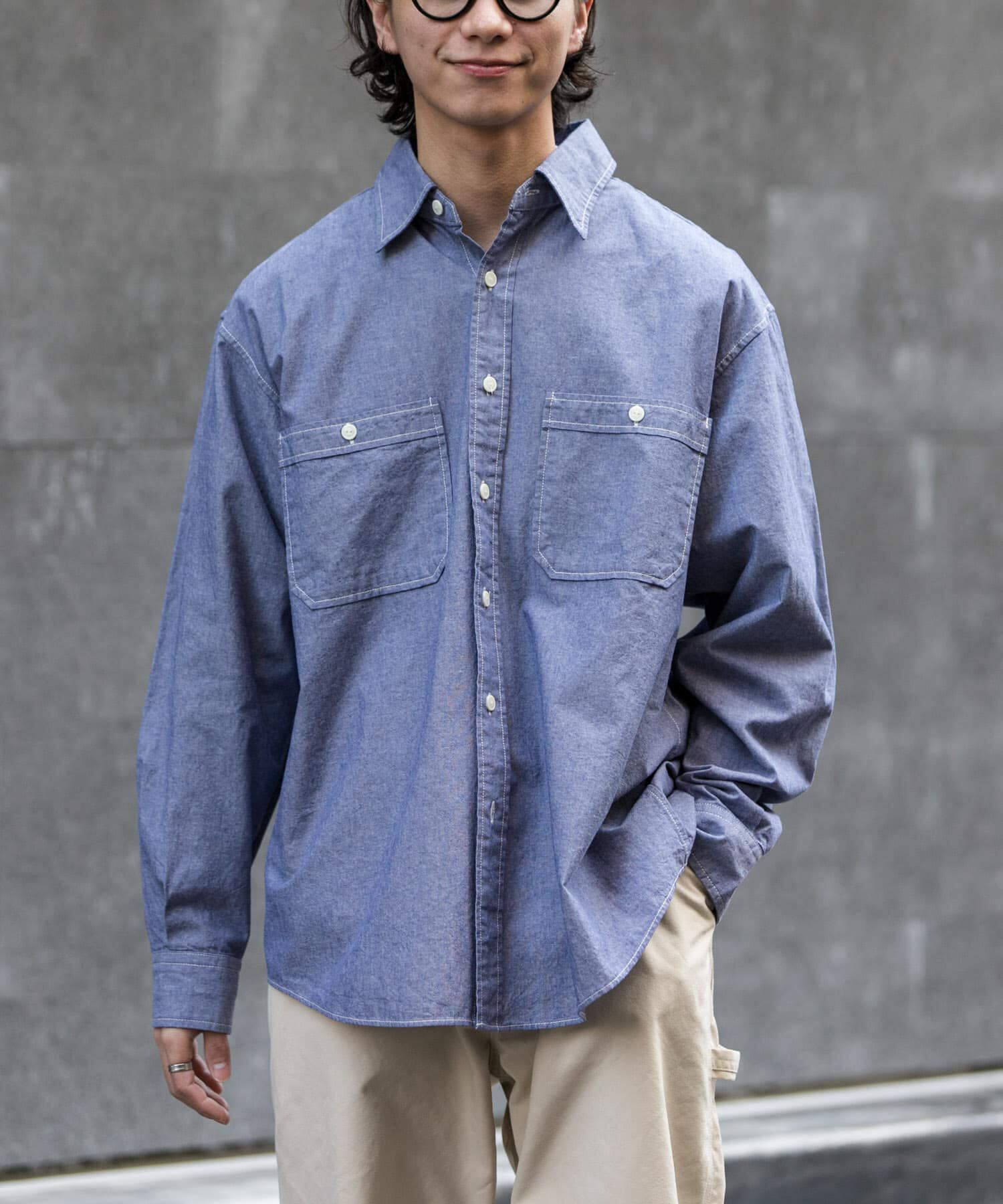 URBAN RESEARCH DOORS「FORK&SPOON　ダブルポケットシャンブレーシャツ」|シャツ・ブラウス|