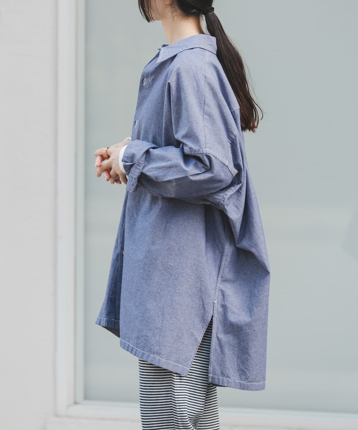 URBAN RESEARCH DOORS「FORK&SPOON　ビッグシャンブレーシャツ」|シャツ・ブラウス|