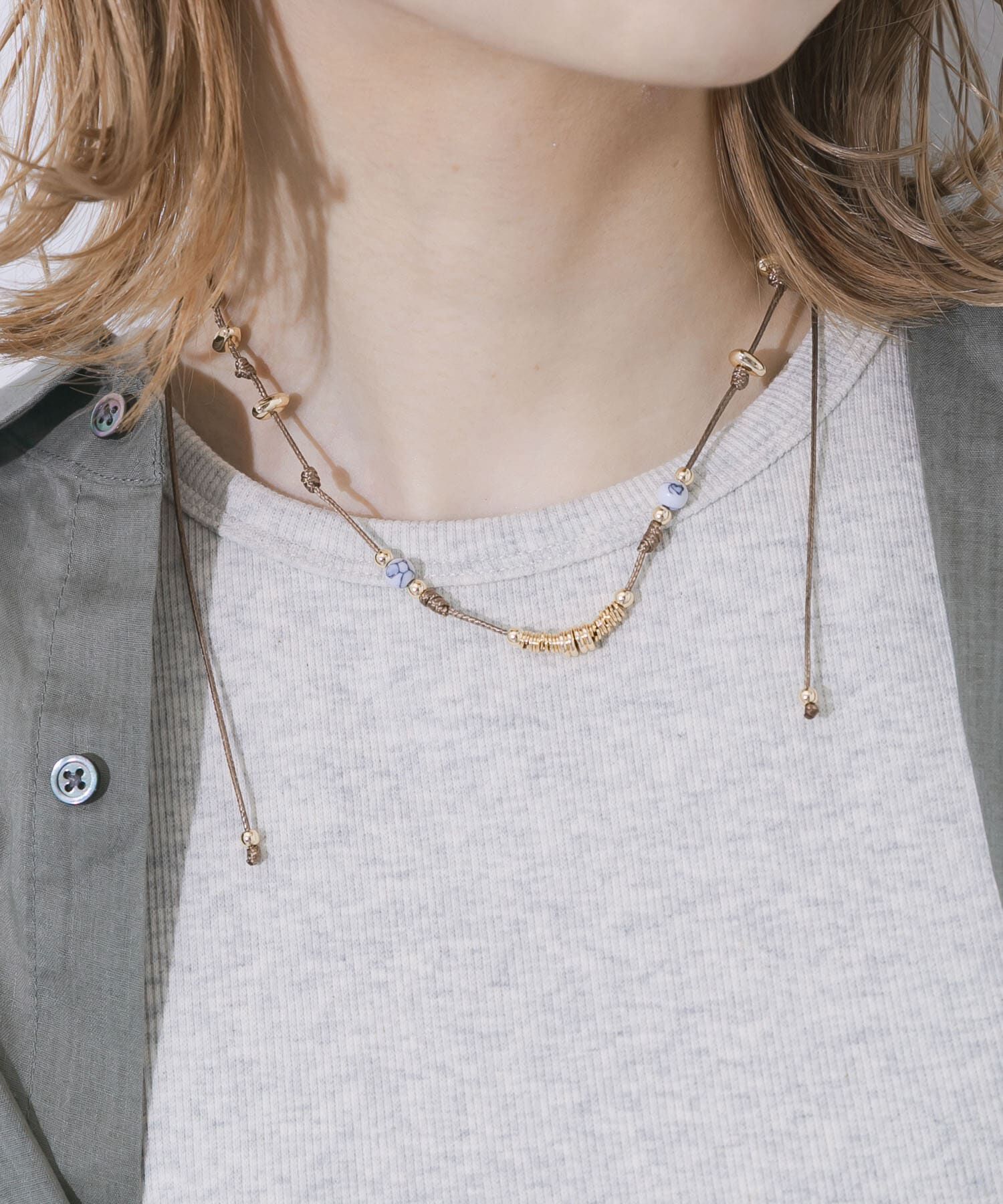 SMELLY「マルチビーズコードチョーカー」|ネックレス|