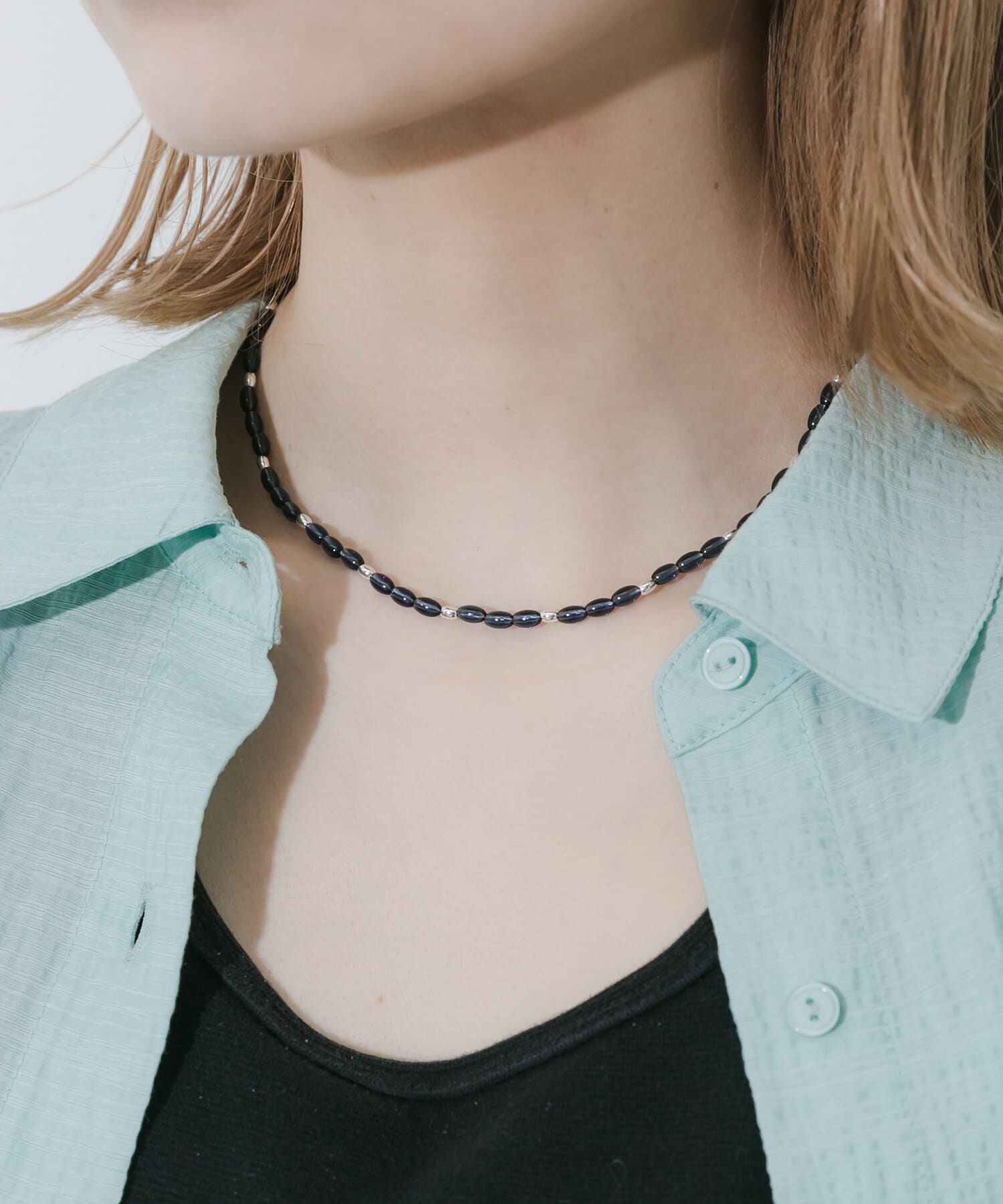 SMELLY「クリアカラーオーバルビーズネックレス」|ネックレス|